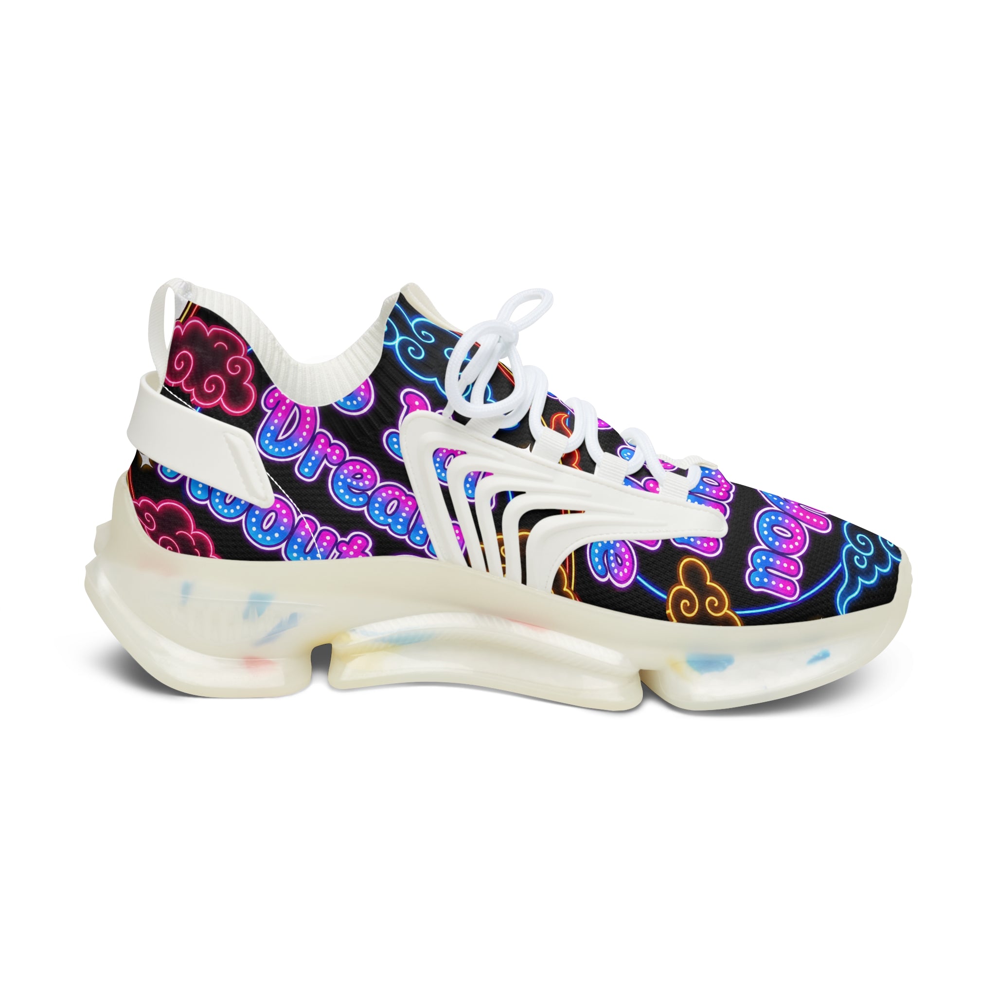 Women's Mesh Sneakers — Neon Cloud 'Do You Dream' Athletic Shoes