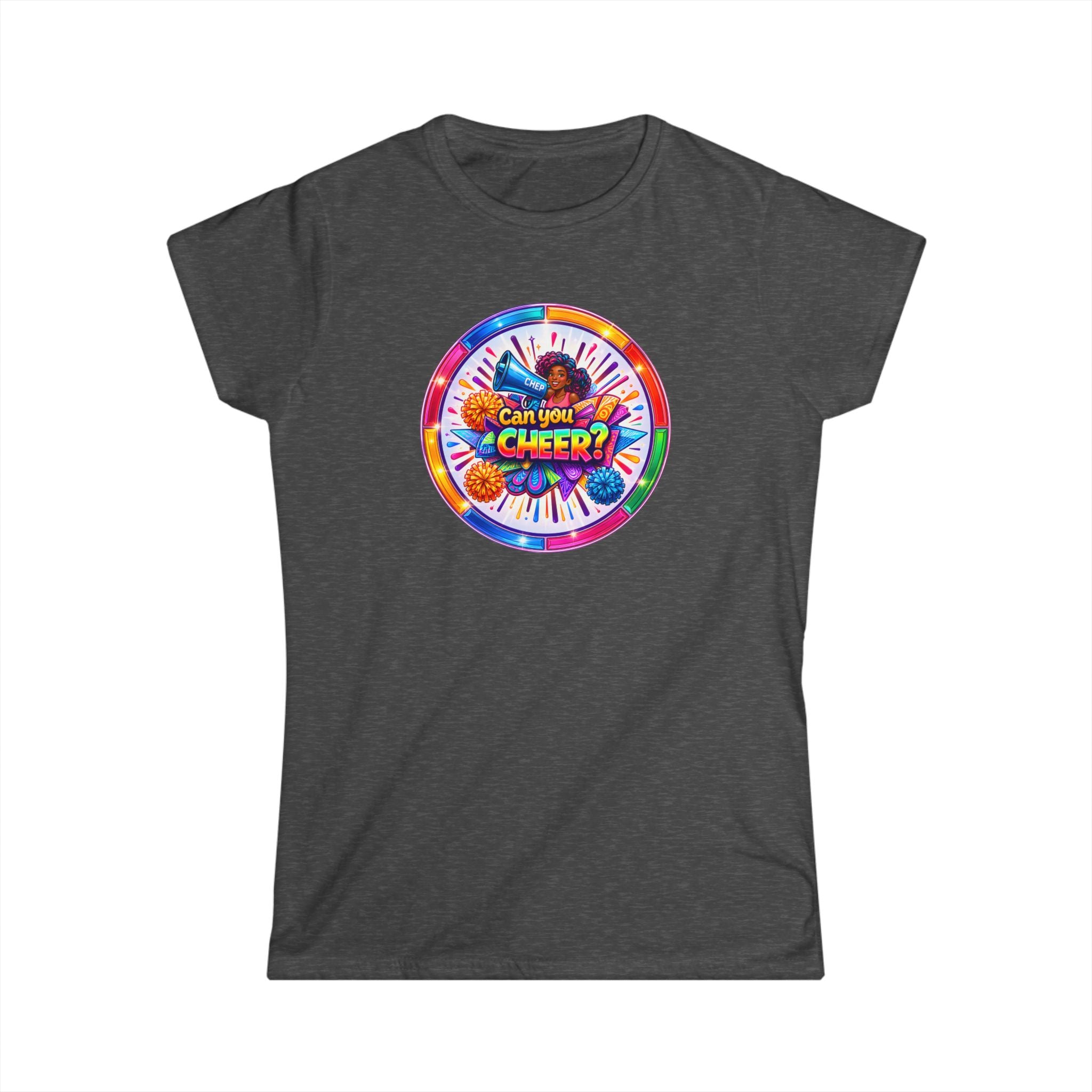 "Can You Cheer: Colorful Candy Wheel Graphic Tee — Women's