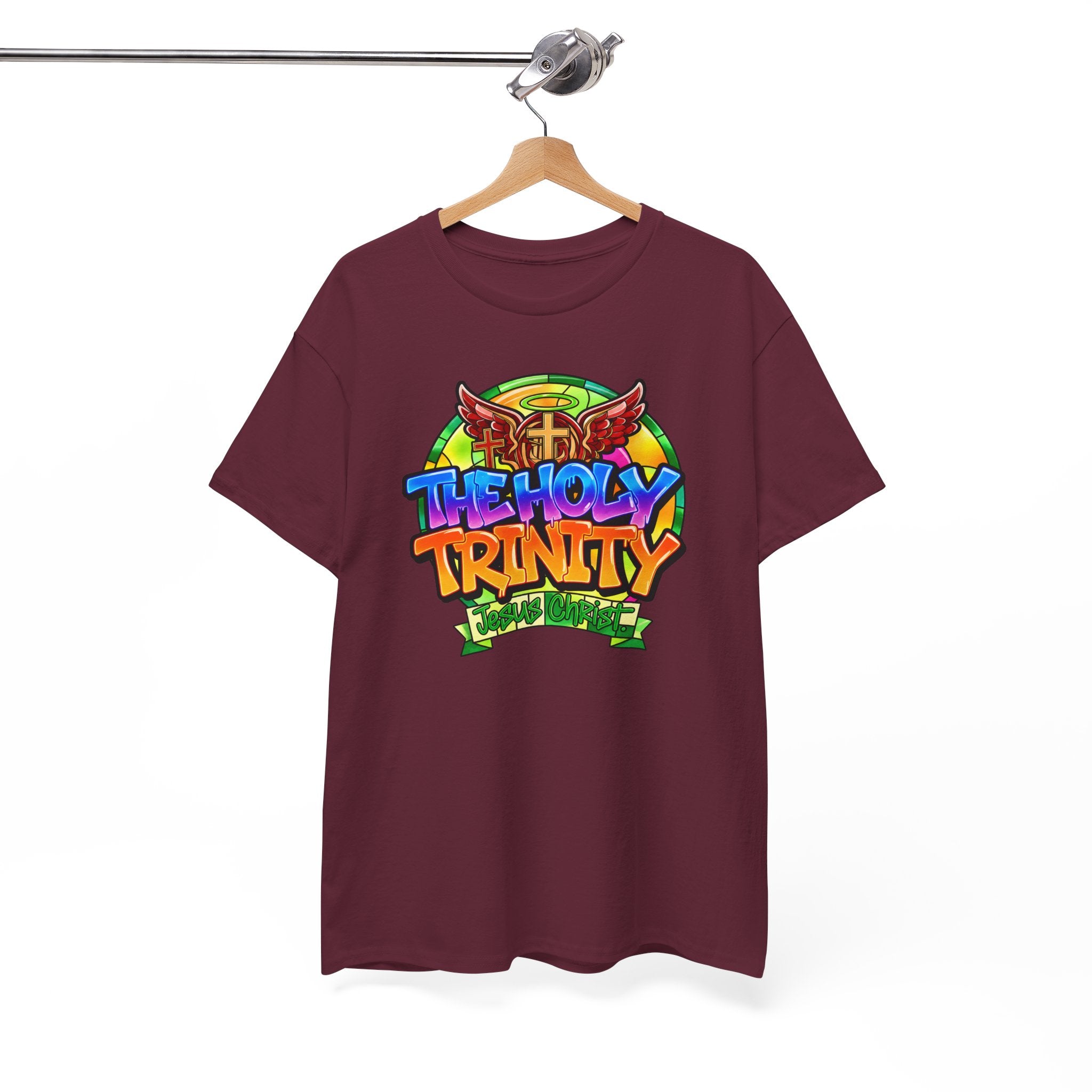 Holy Trinity Graphic Tee — Colorful Faith-Inspired Streetwear T-Shirt