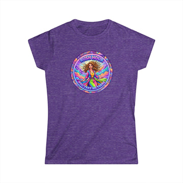 Women's Tee — “Rush Hour” Colorful Retro Hippie Graphic