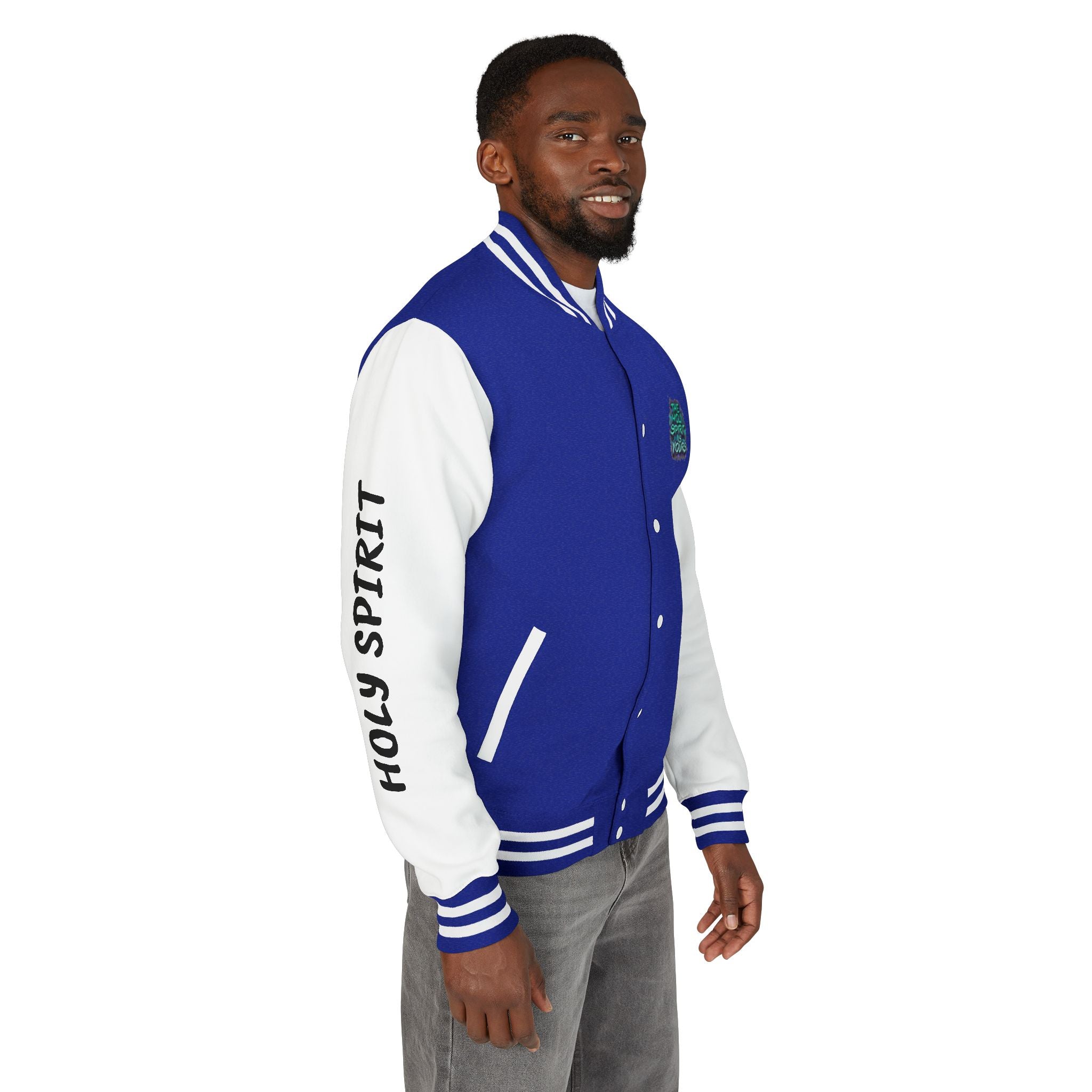 Letterman Jacket — "The Holy Spirit Is Yours" Graphic