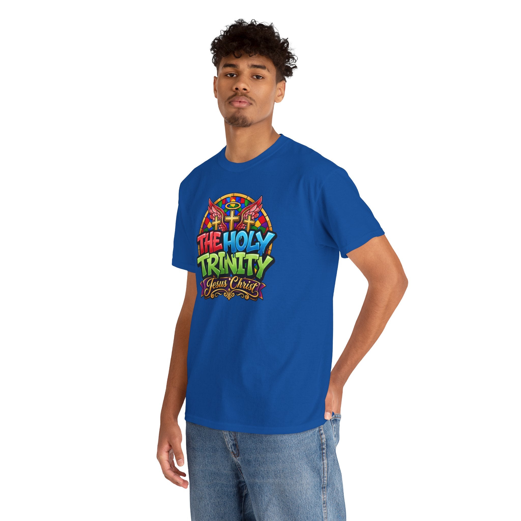 Holy Trinity Graphic Tee — 'The Holy Trinity Jesus Christ' Colorful Faith T-Shirt