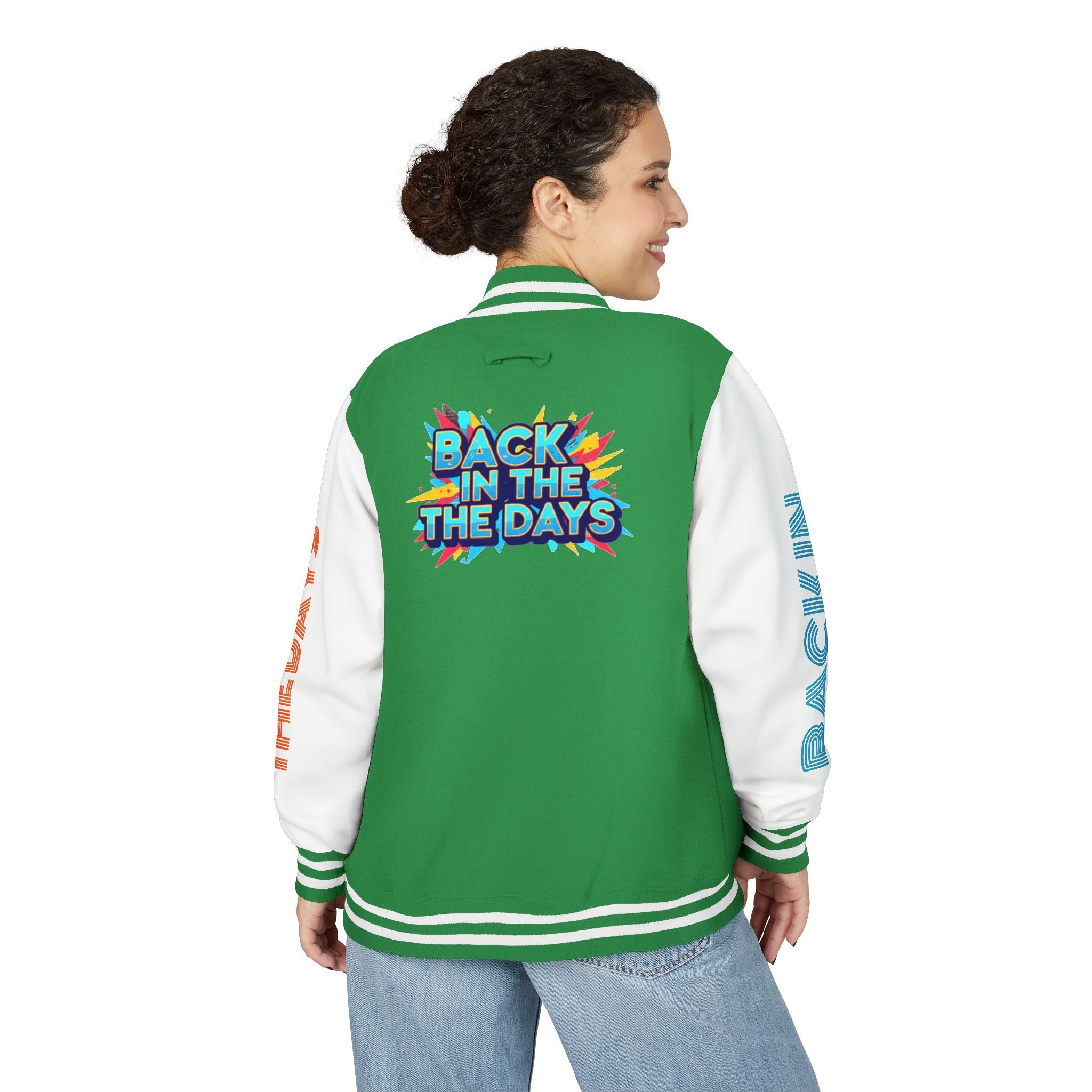 Letterman Jacket — "Back in the Days" Retro Graphic Bomber