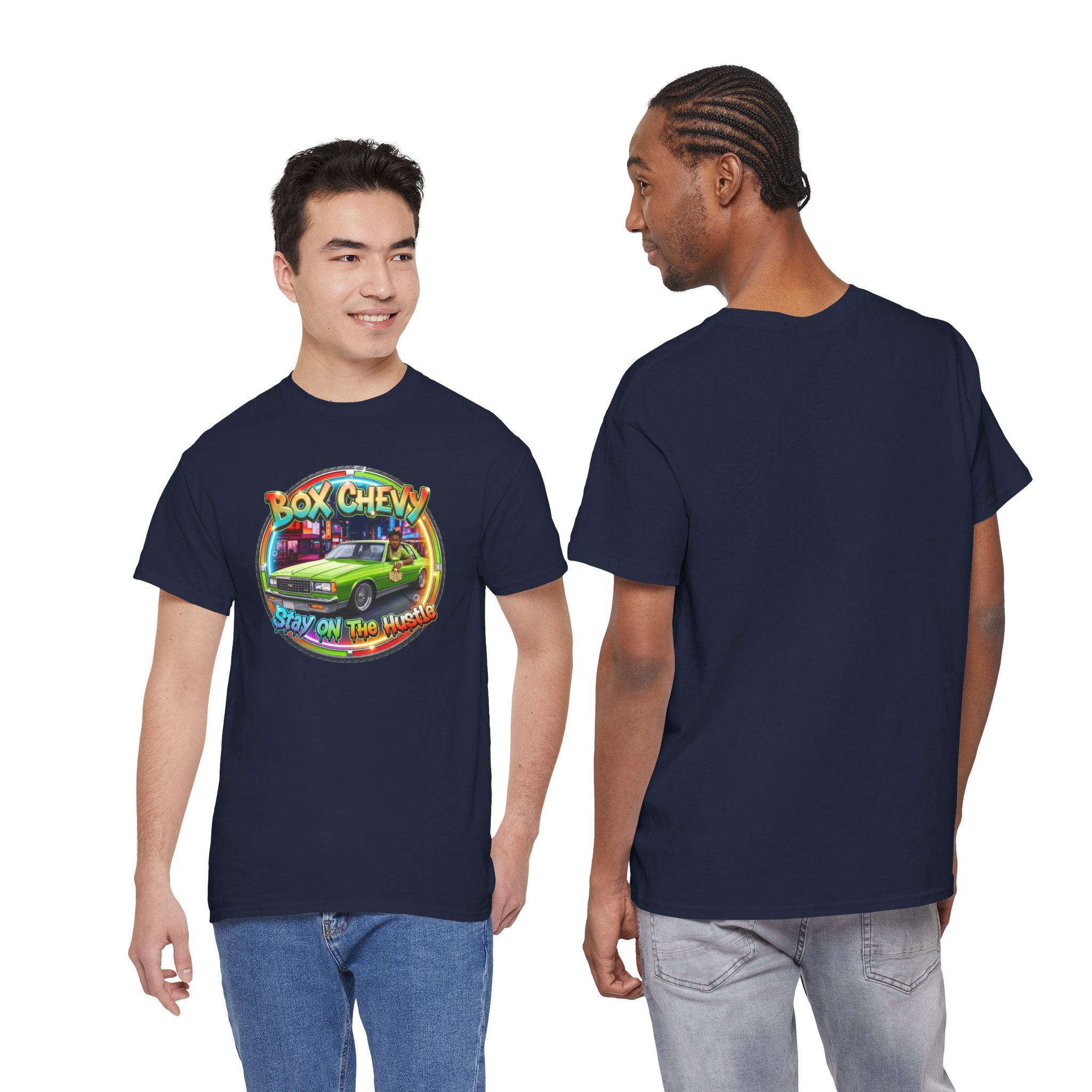 Vintage Chevy Truck Tee — "Box Chevy Stay On The Hustle" Retro Car Graphic Shirt