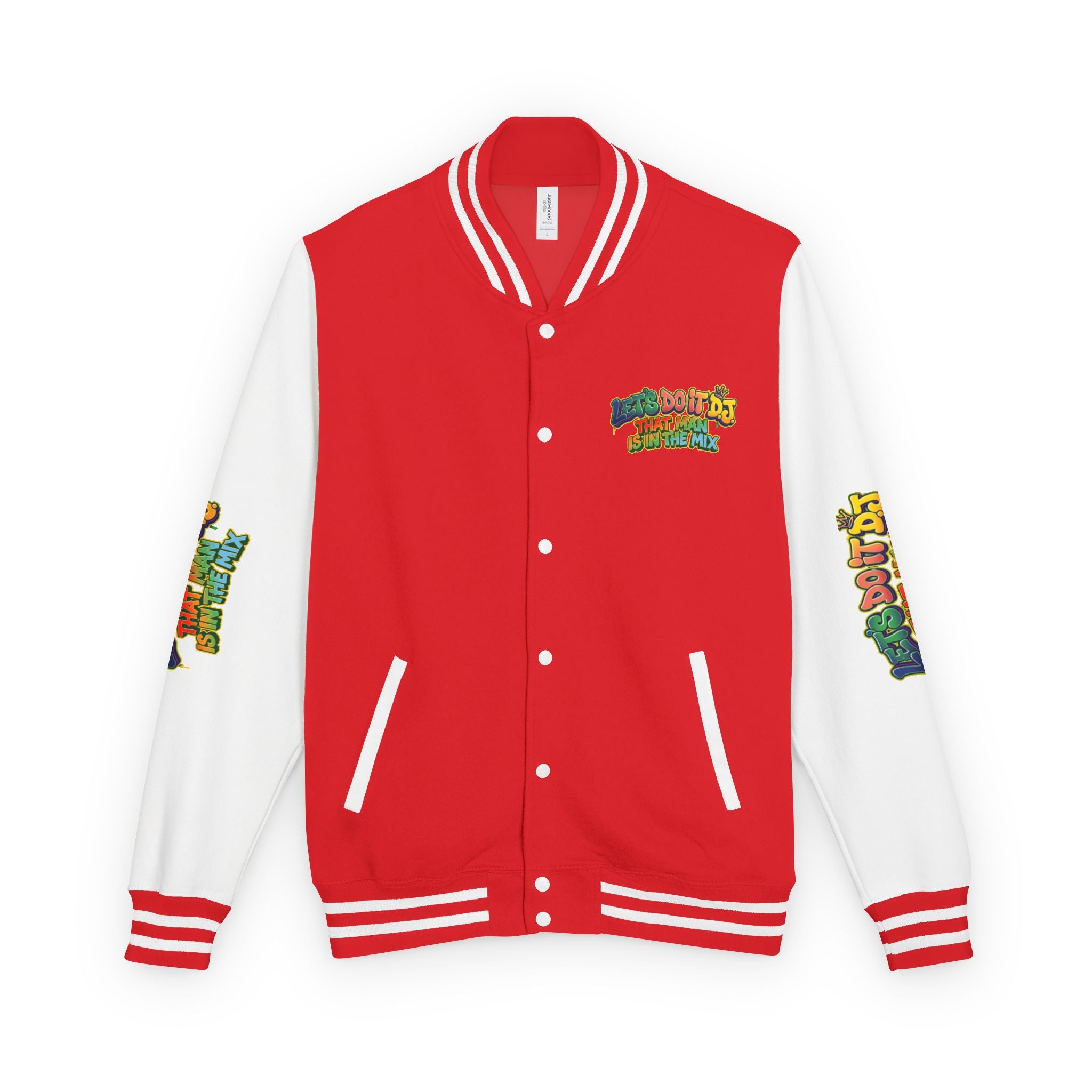 Letterman Jacket — 'Let's Do It' DJ Graphic Varsity Jacket