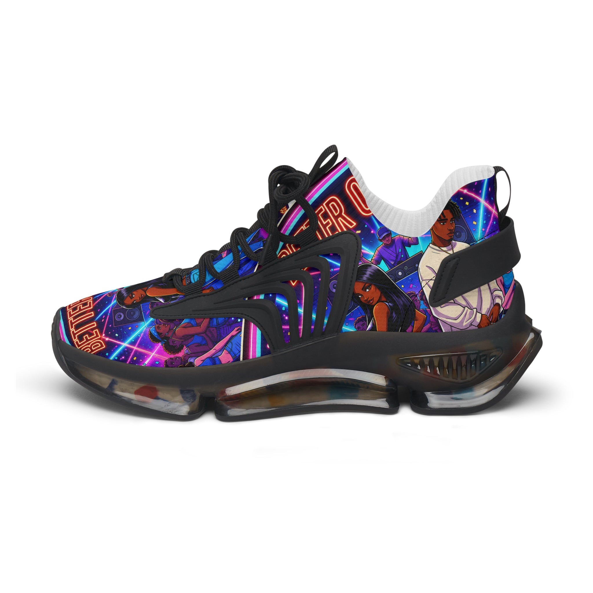 Women's Mesh Sneakers — Retro Vaporwave Anime Graphic Athletic Shoes