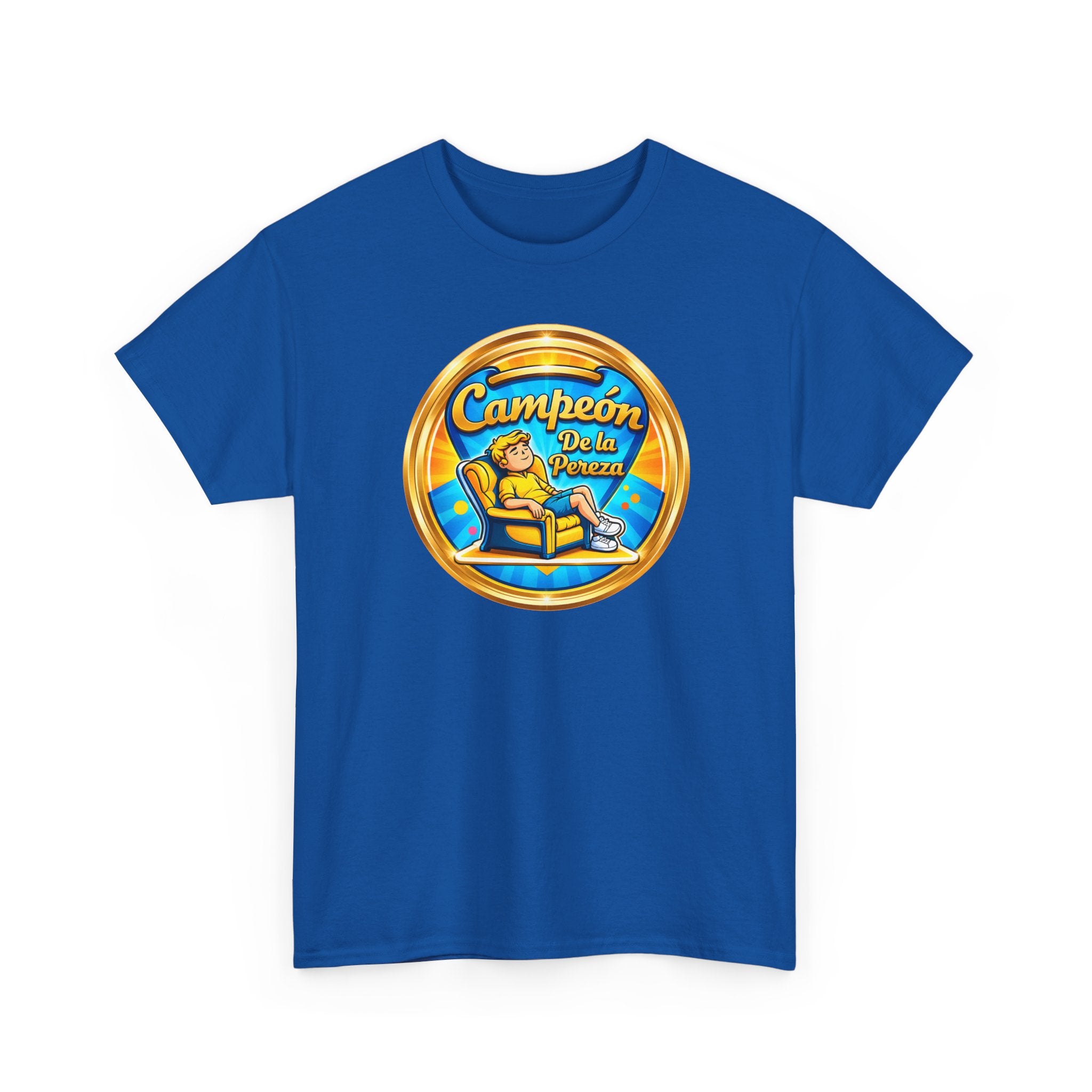 "Campeón De La Pereza" Tee — Gold Badge Adventure T‑Shirt