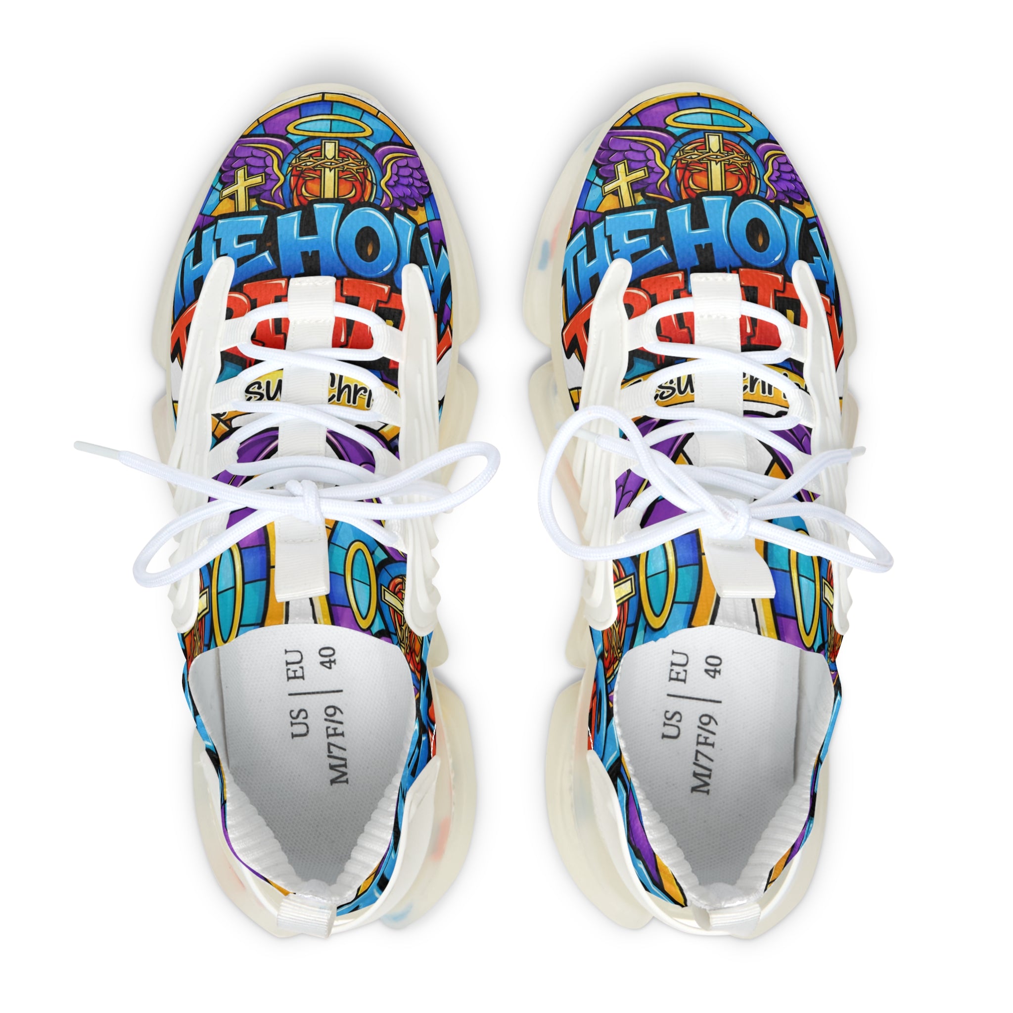Men's Mesh Sneakers — Colorful Graffiti 'The Holy' Street Style