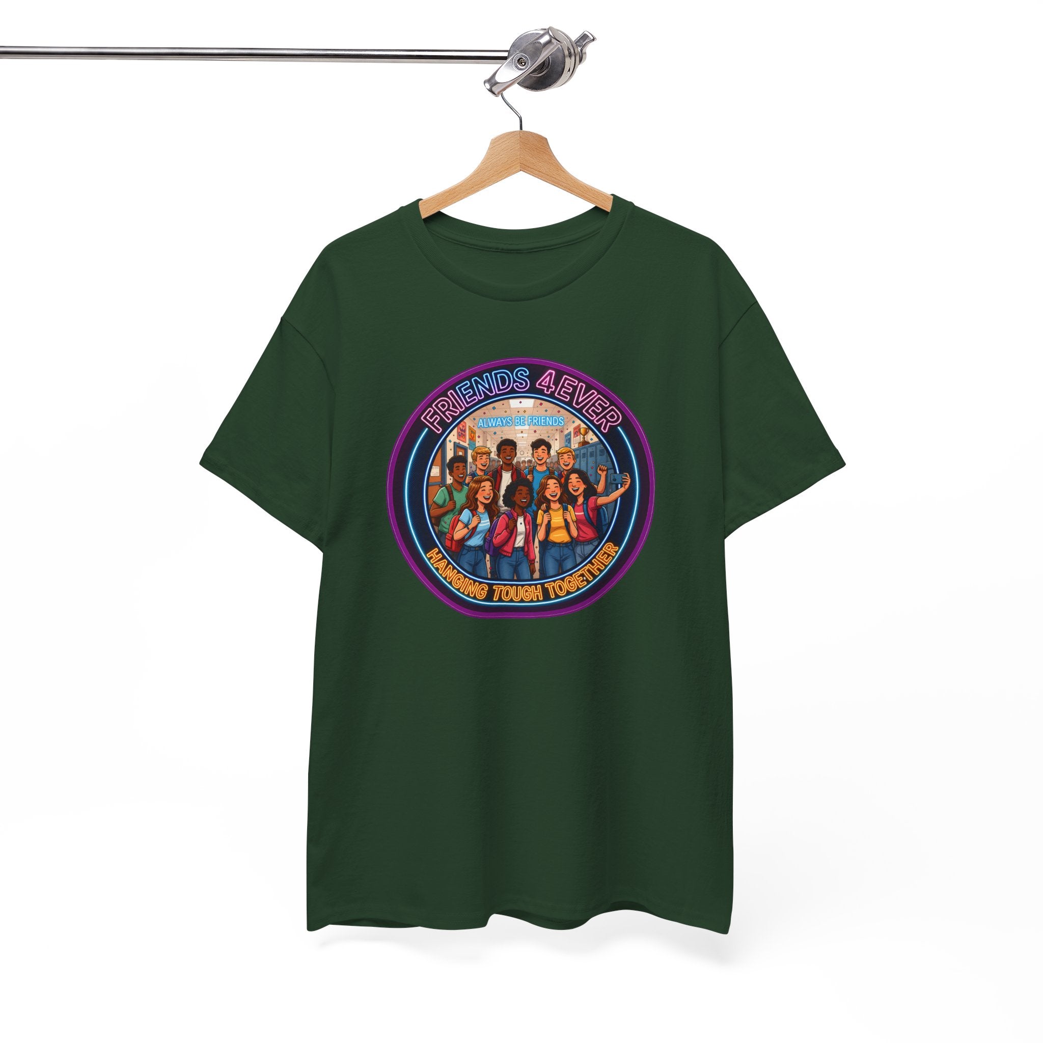 Graphic Tee — Retro Group Illustration "Friends Forever"