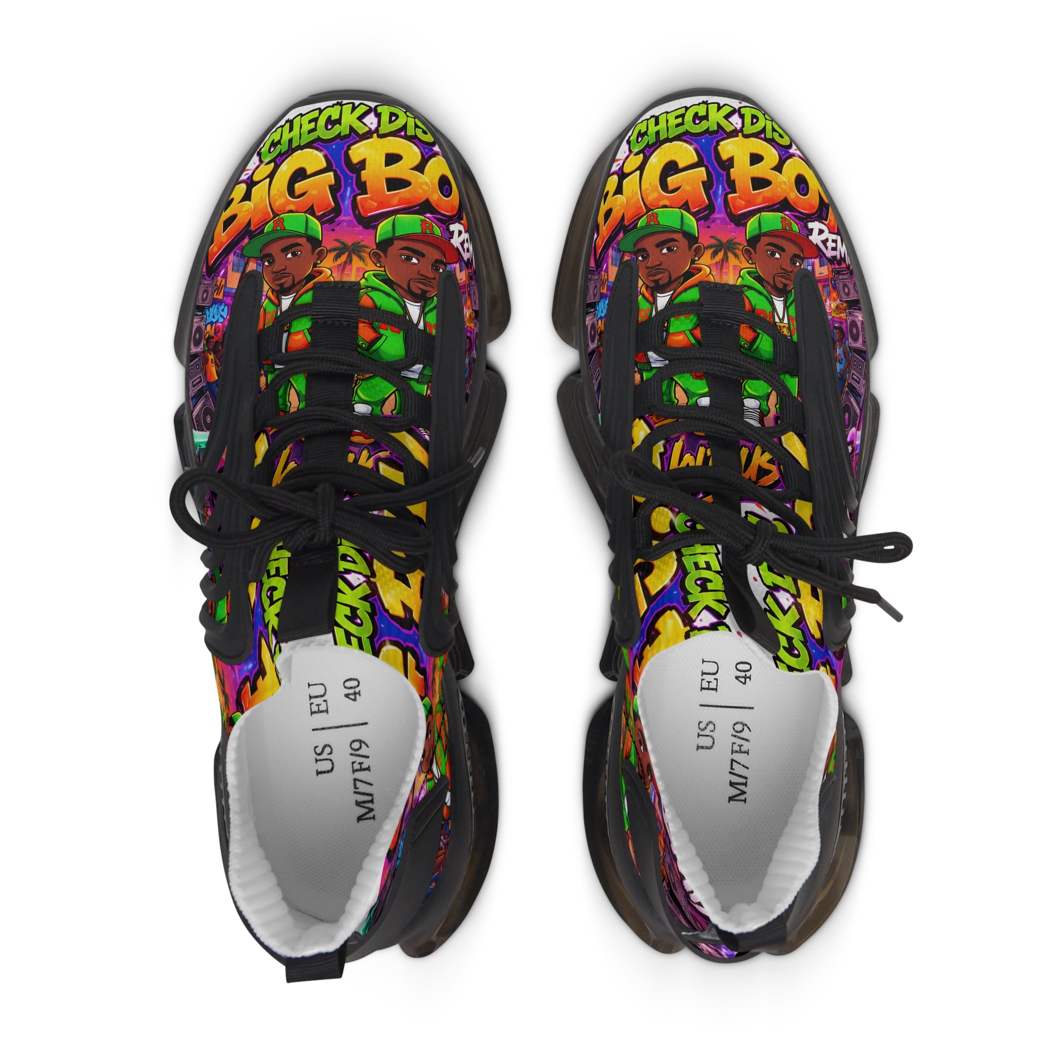 Mesh Sneakers — Colorful Graffiti Pop Art Design