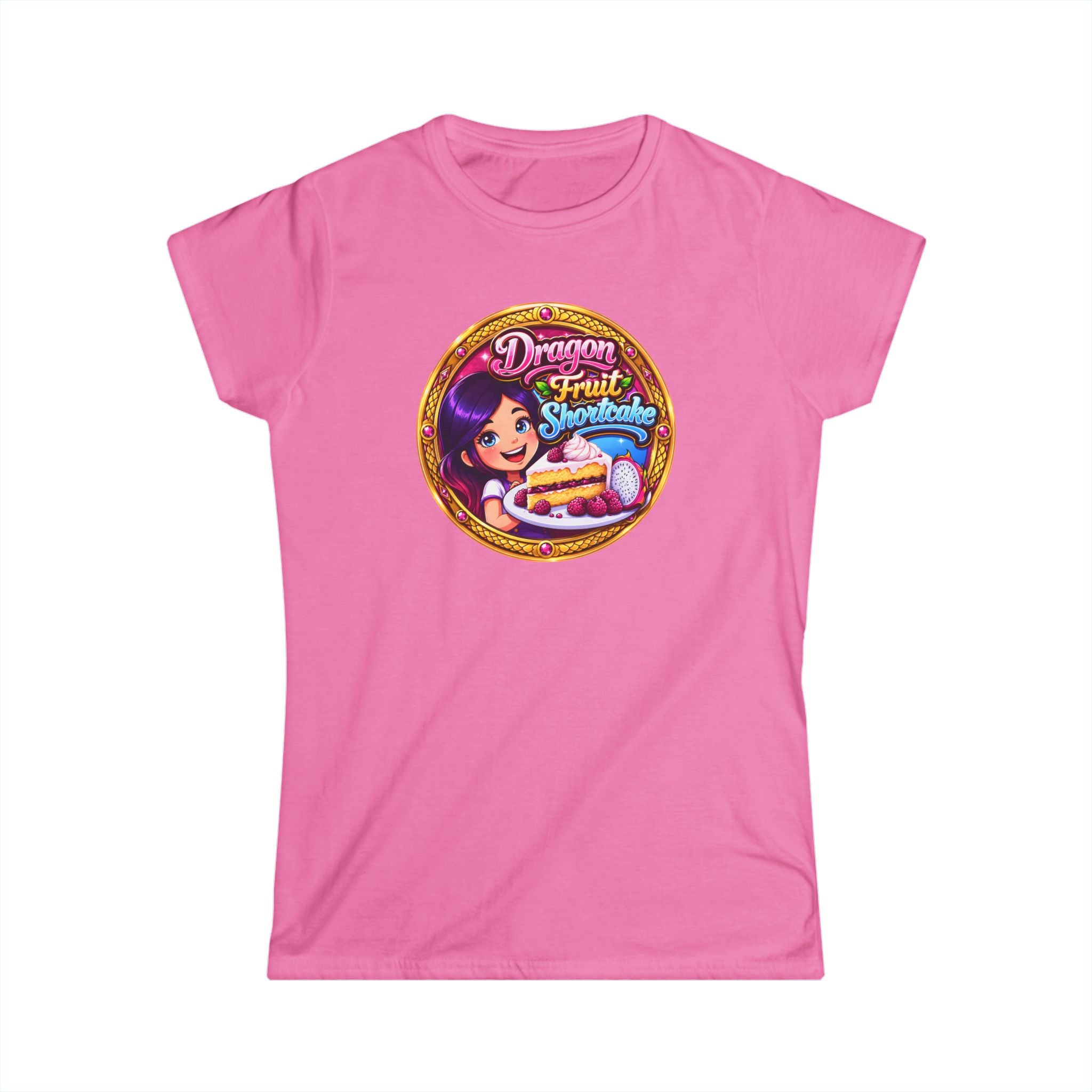 "Dragon Fruit Shortcake" Women's Tee — Cute Kawaii Dessert Graphic Shirt