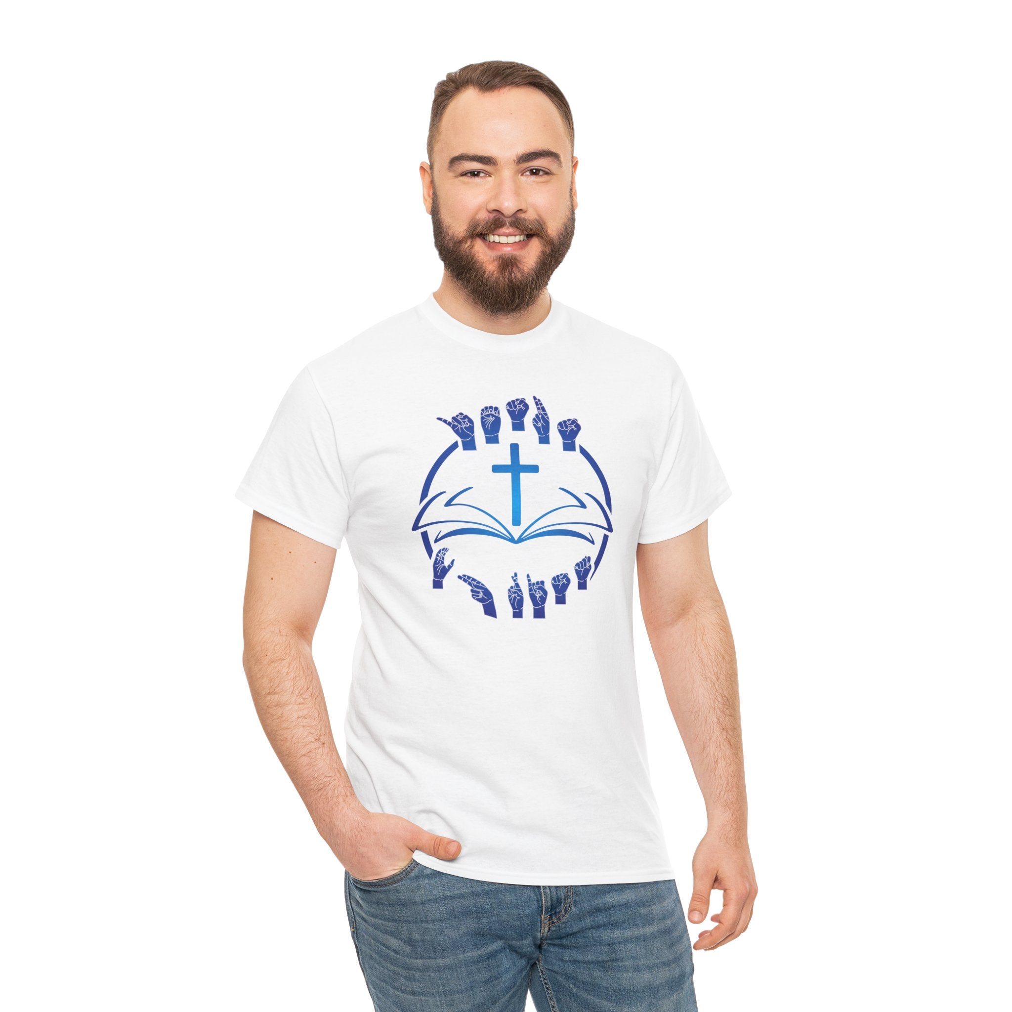 "Christian Bible Cross Sign Language "T-Shirt — Faith Prayer Hands Tee