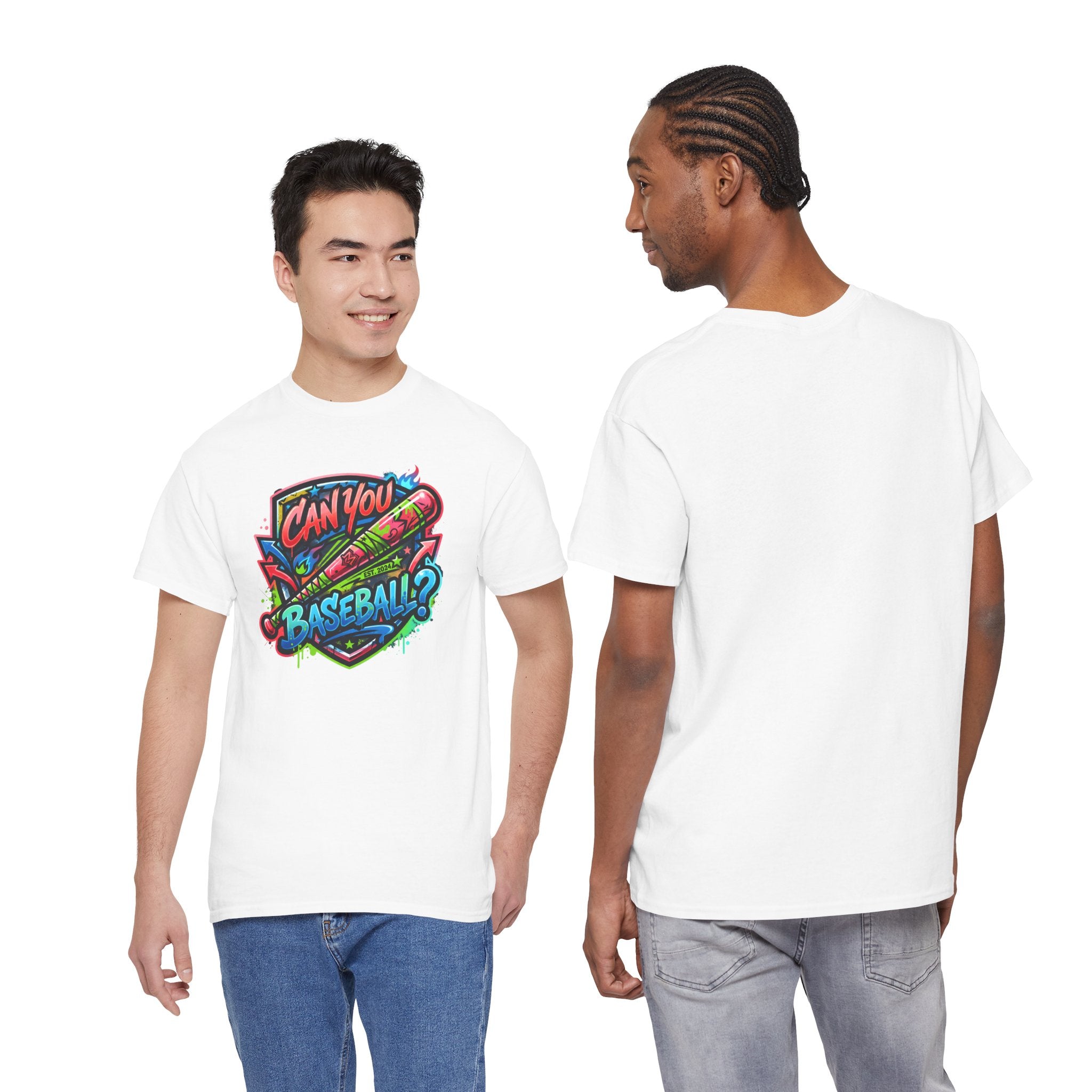 Can You Baseball? T-Shirt — Colorful Retro Baseball Graphic Tee