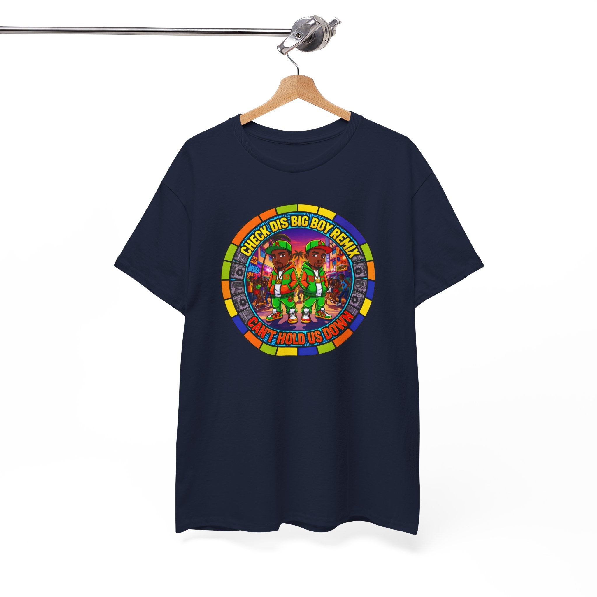 T-Shirt — "Check Dis Big Boy Remix" Colorful Cartoon Grap6hic Tee