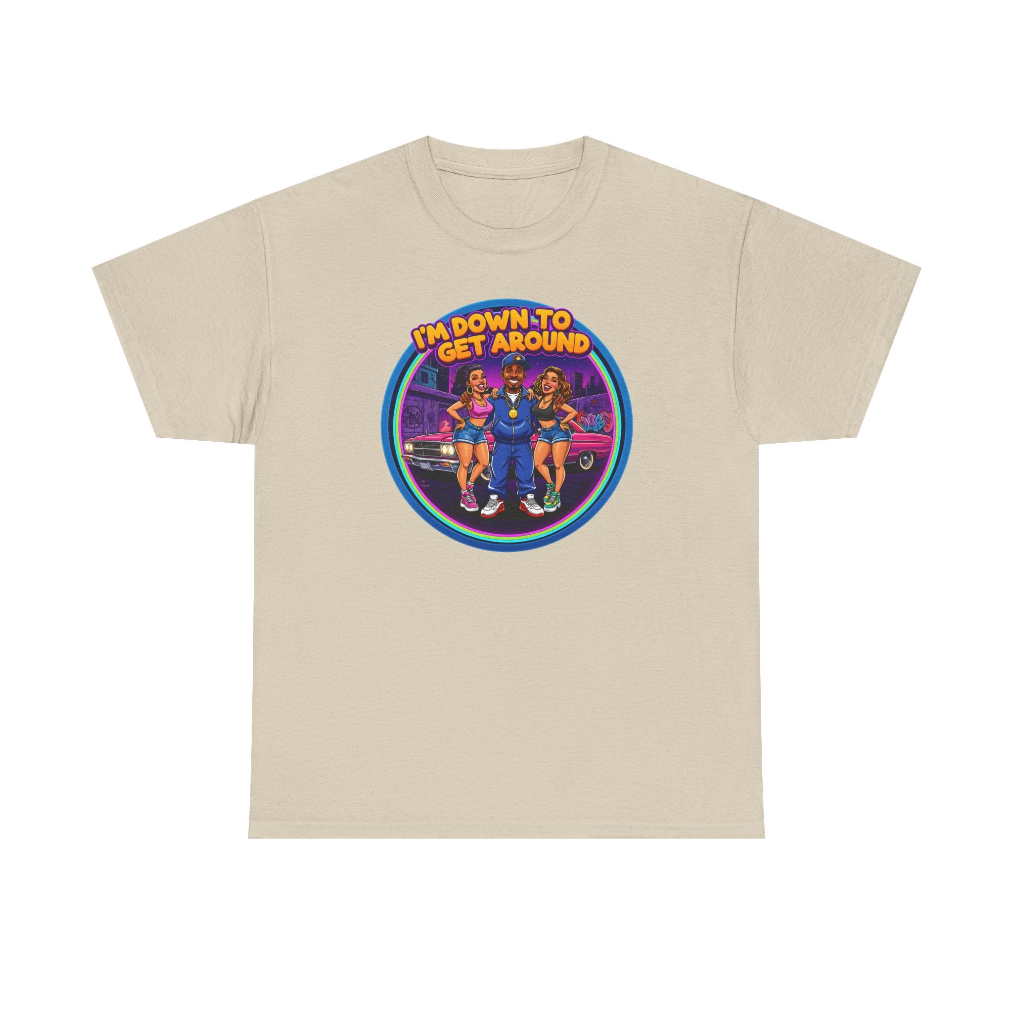 T-Shirt — 'I'm Down to Get Around' Retro Skate Crew Graphic Tee
