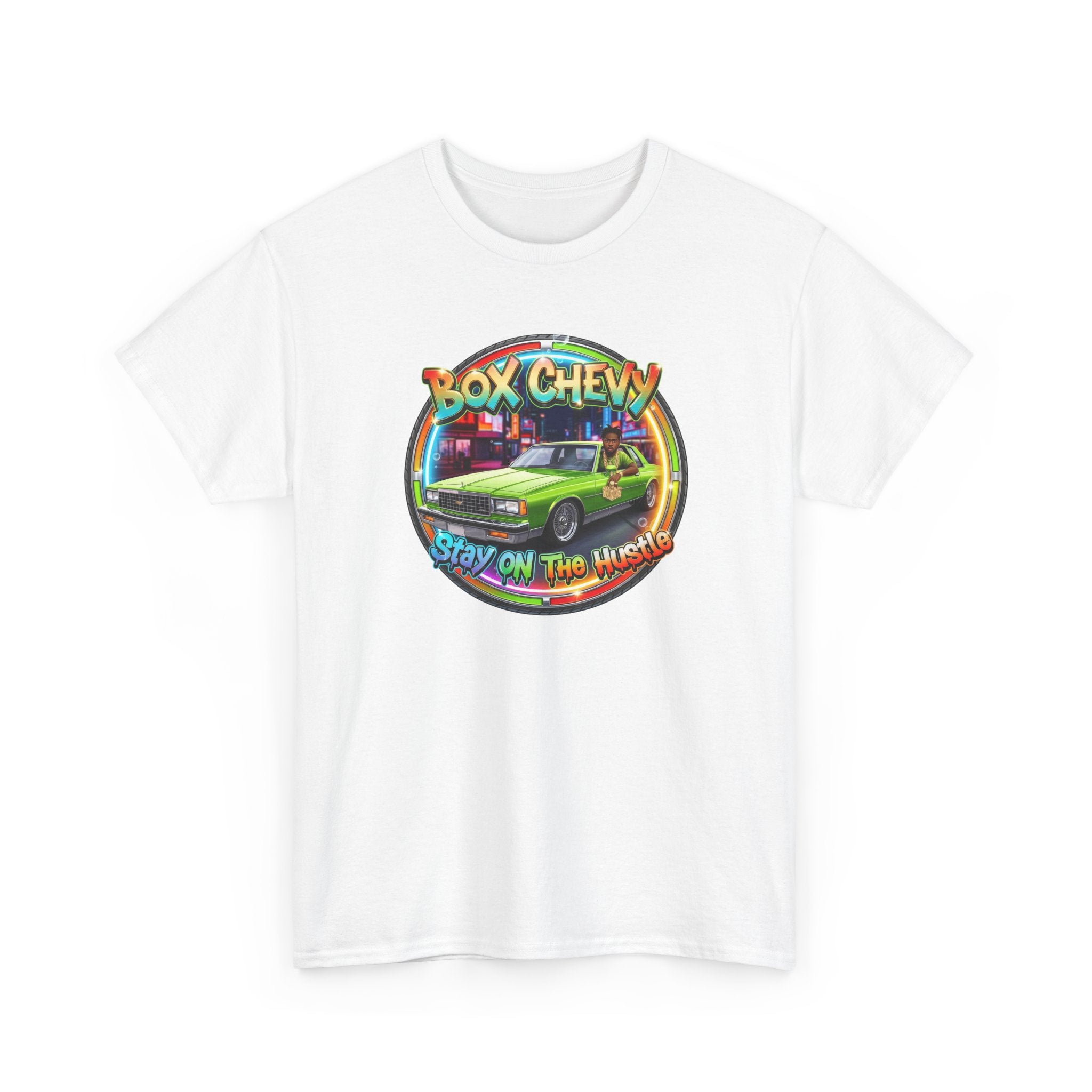 Vintage Chevy Truck Tee — "Box Chevy Stay On The Hustle" Retro Car Graphic Shirt