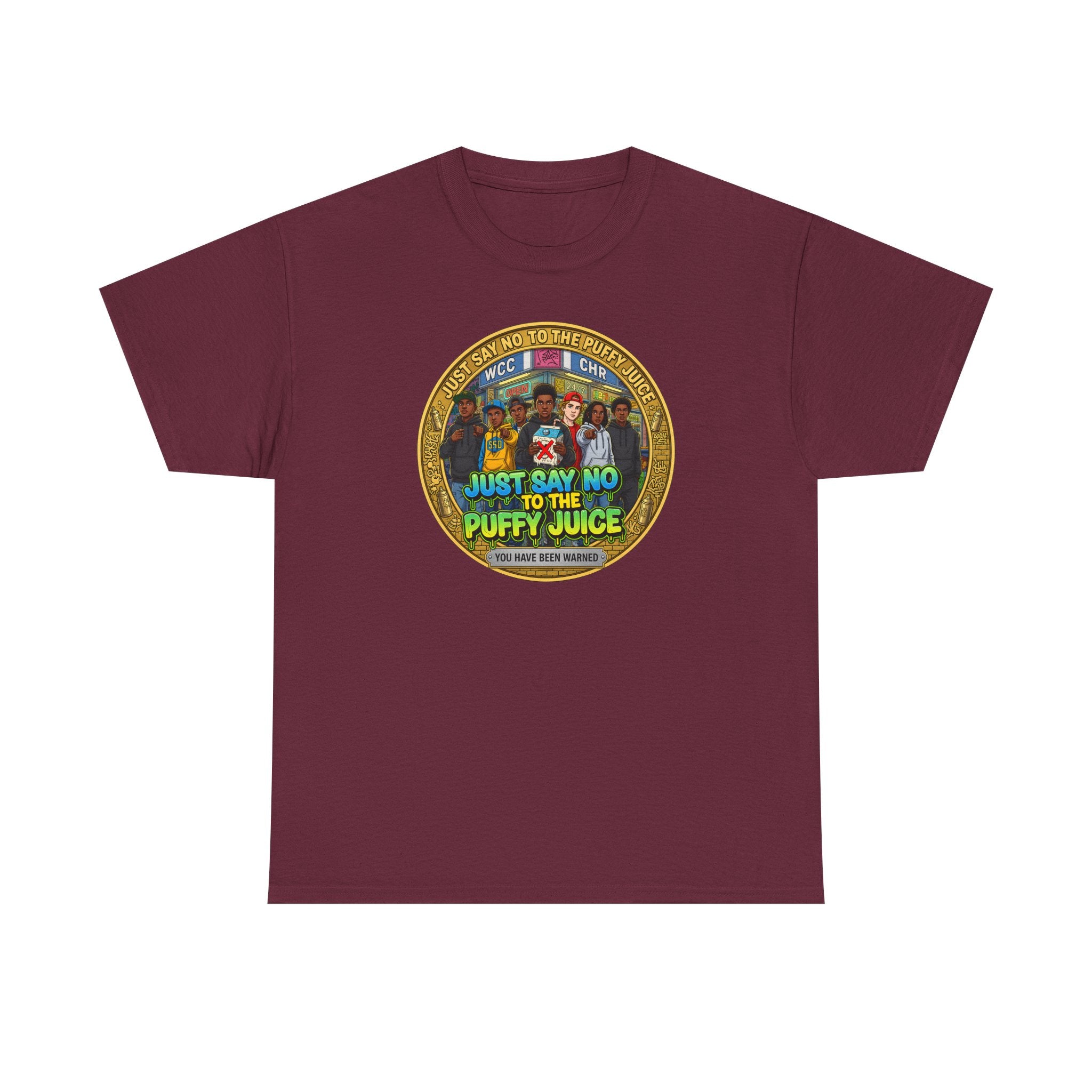 T-Shirt — "Just Say No to the Puffy Juice" Retro Anti-Vape Graphic Tee