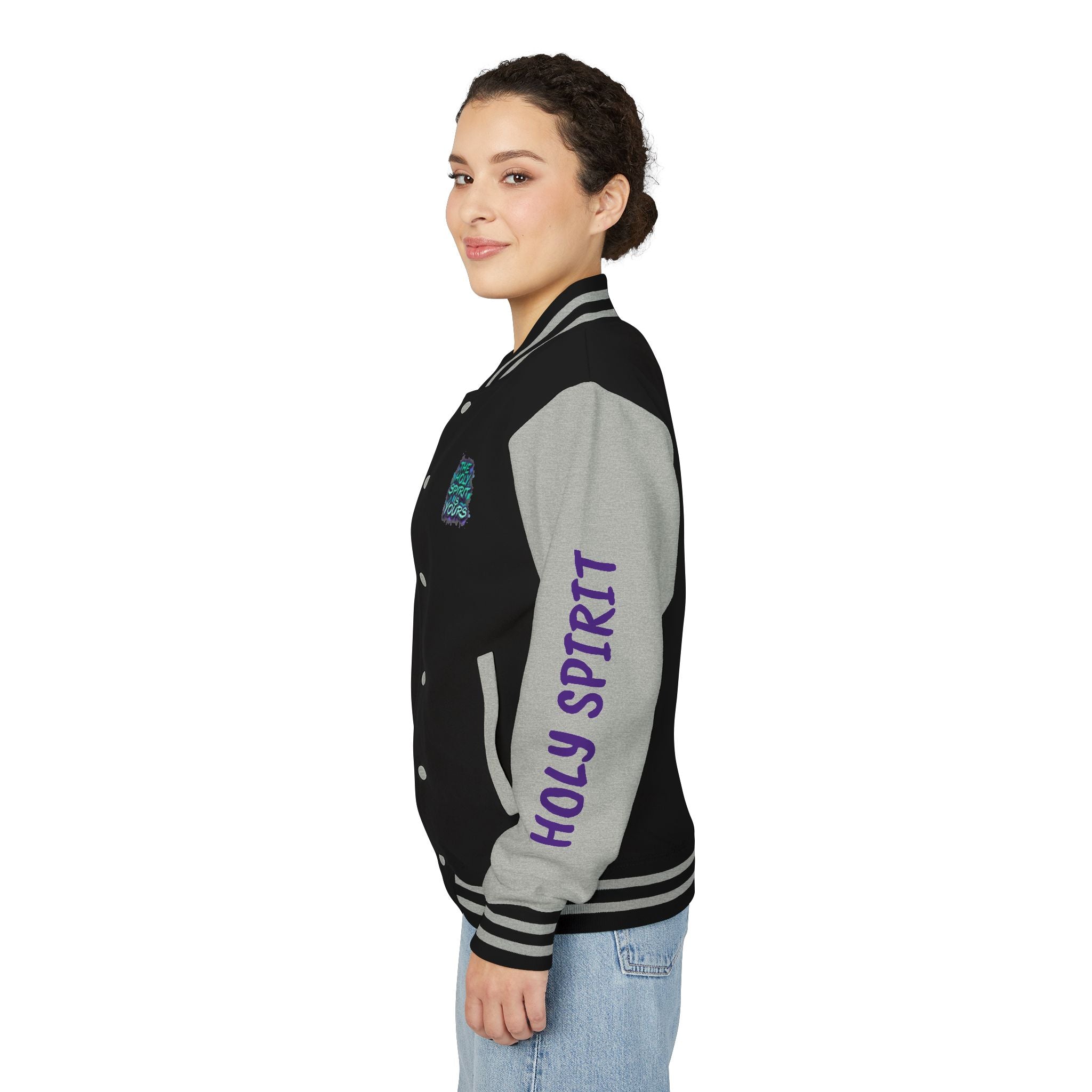 Letterman Jacket — "The Holy Spirit Is Yours" Graphic