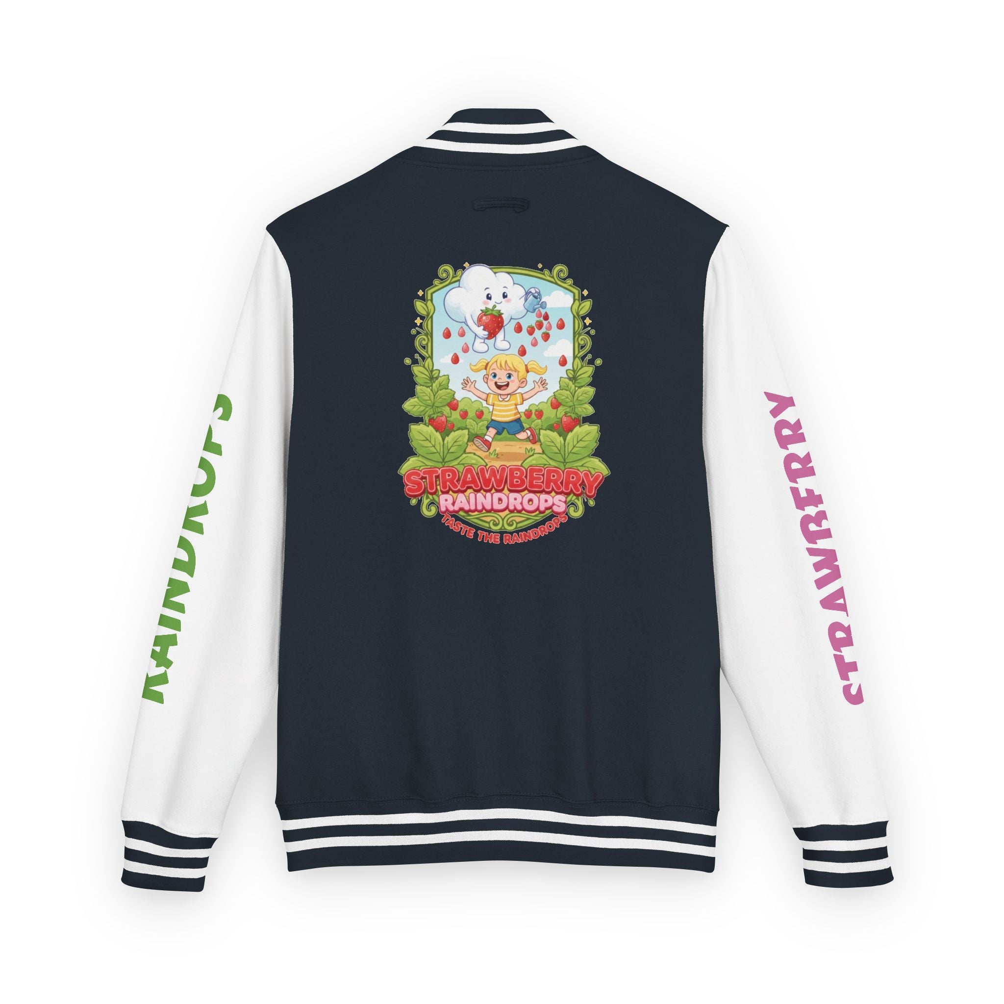 Letterman Jacket —Strawberry Raindrops Back Patch