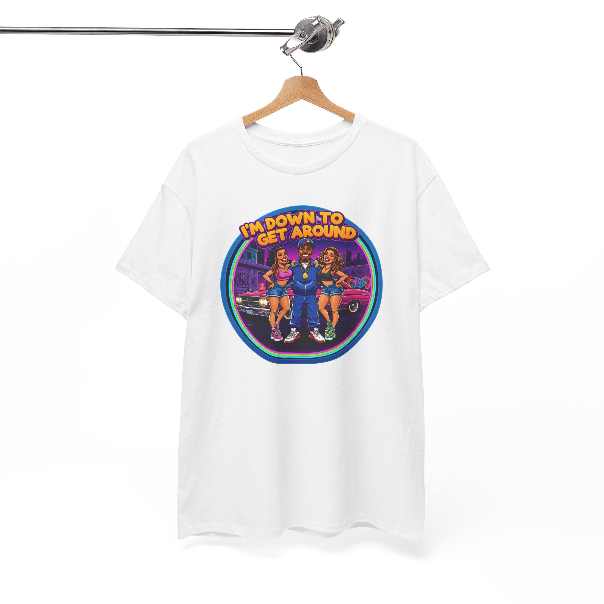 T-Shirt — 'I'm Down to Get Around' Retro Skate Crew Graphic Tee