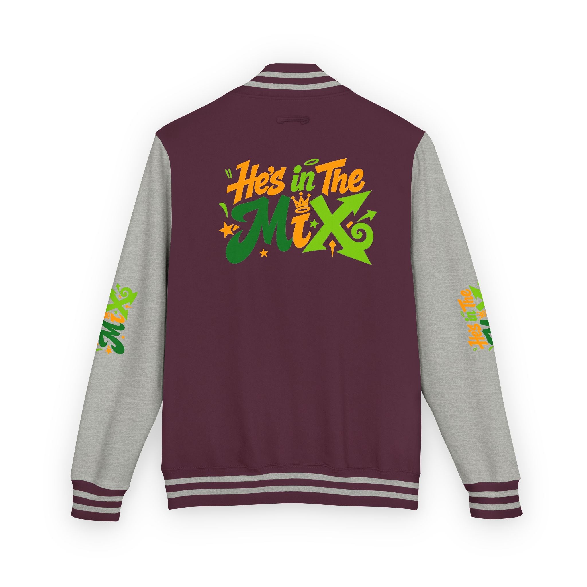 Letterman Jacket - "He's in the Mix" Retro Graffiti Varsity Jacket