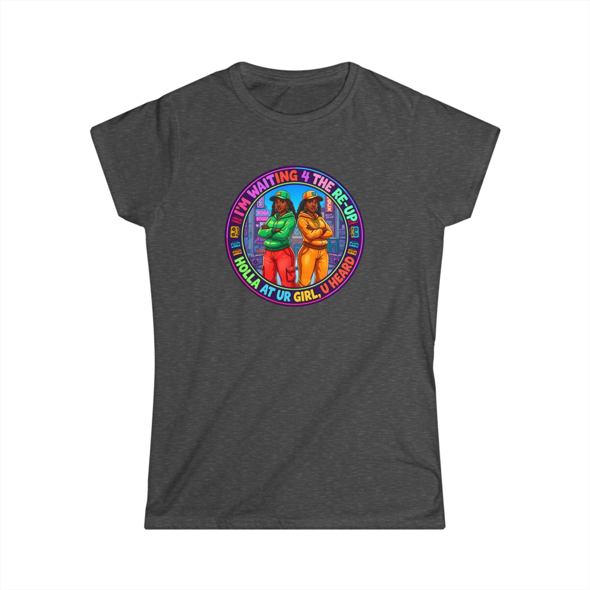 Women's Tee - Colorful Retro 'I'm Waiting 4 The ReUp' Graphic