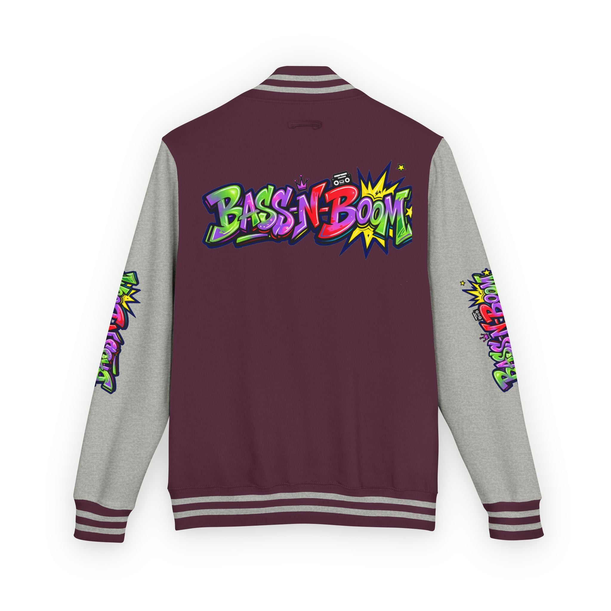Letterman Jacket — 'Bass N Boom' Graffiti Bomber