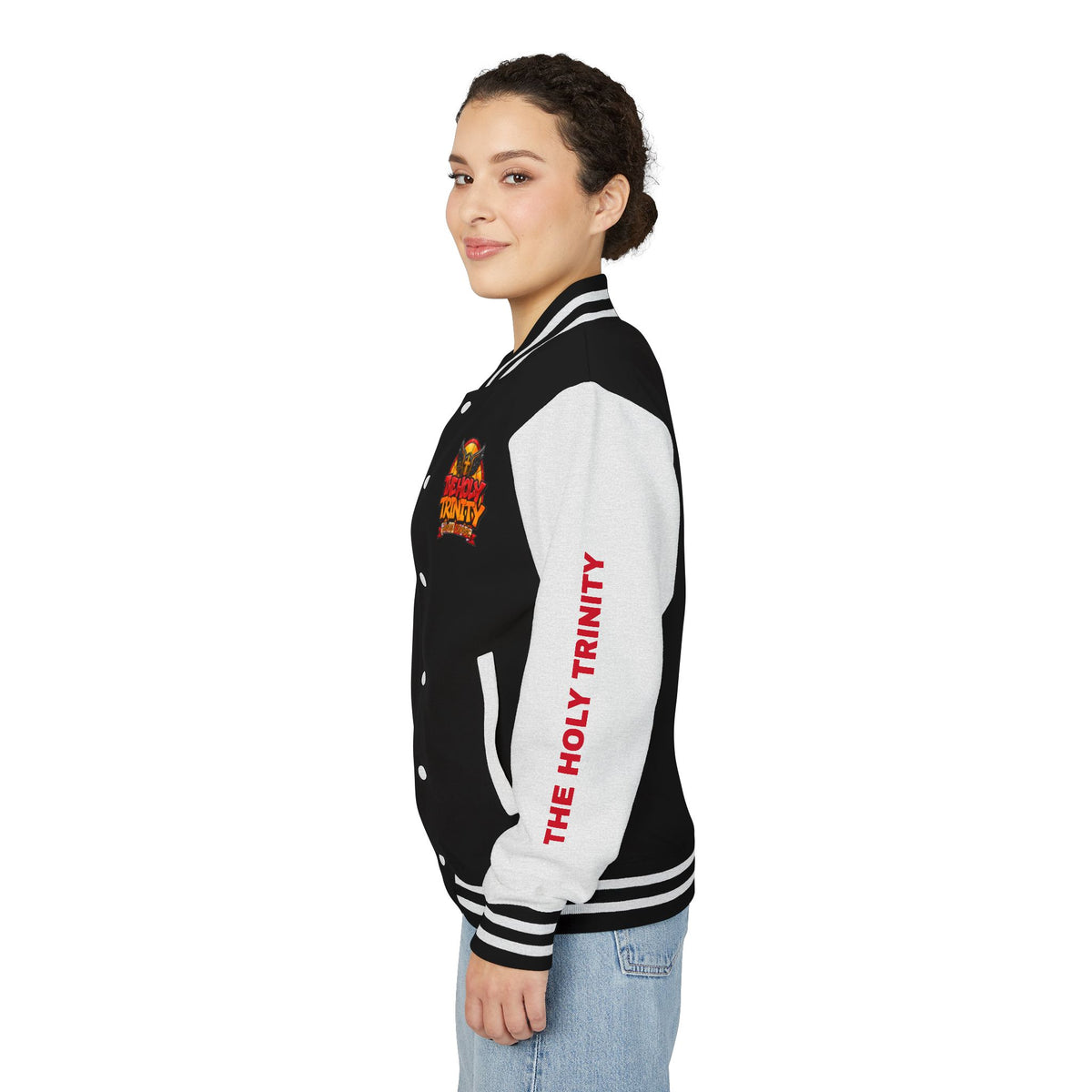 Letterman Jacket — "The Holy Trinity "Graphic Varsity Jacket