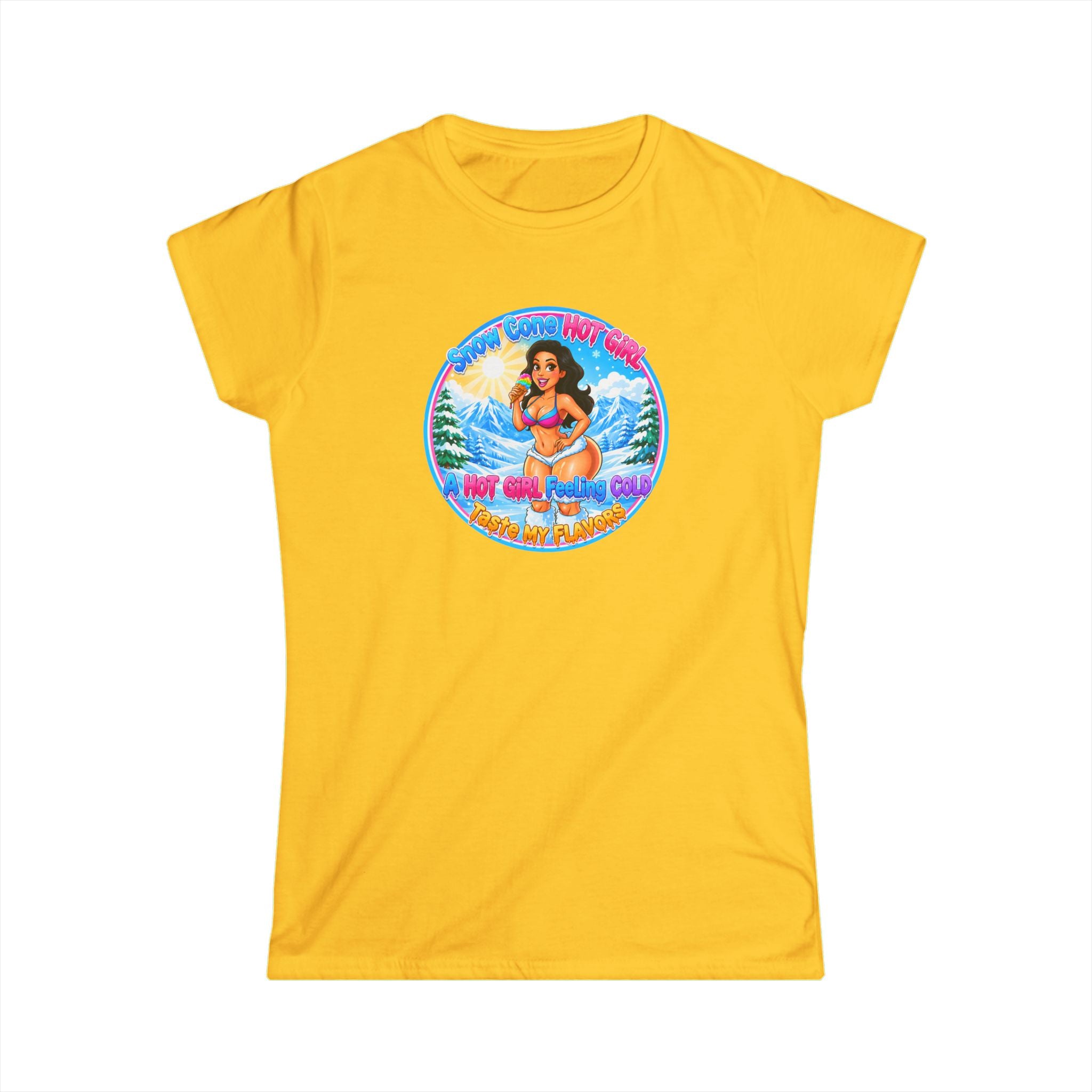 Vintage Pinup Beach Tee — "Snow Cone Hot Girl" T-Shirt