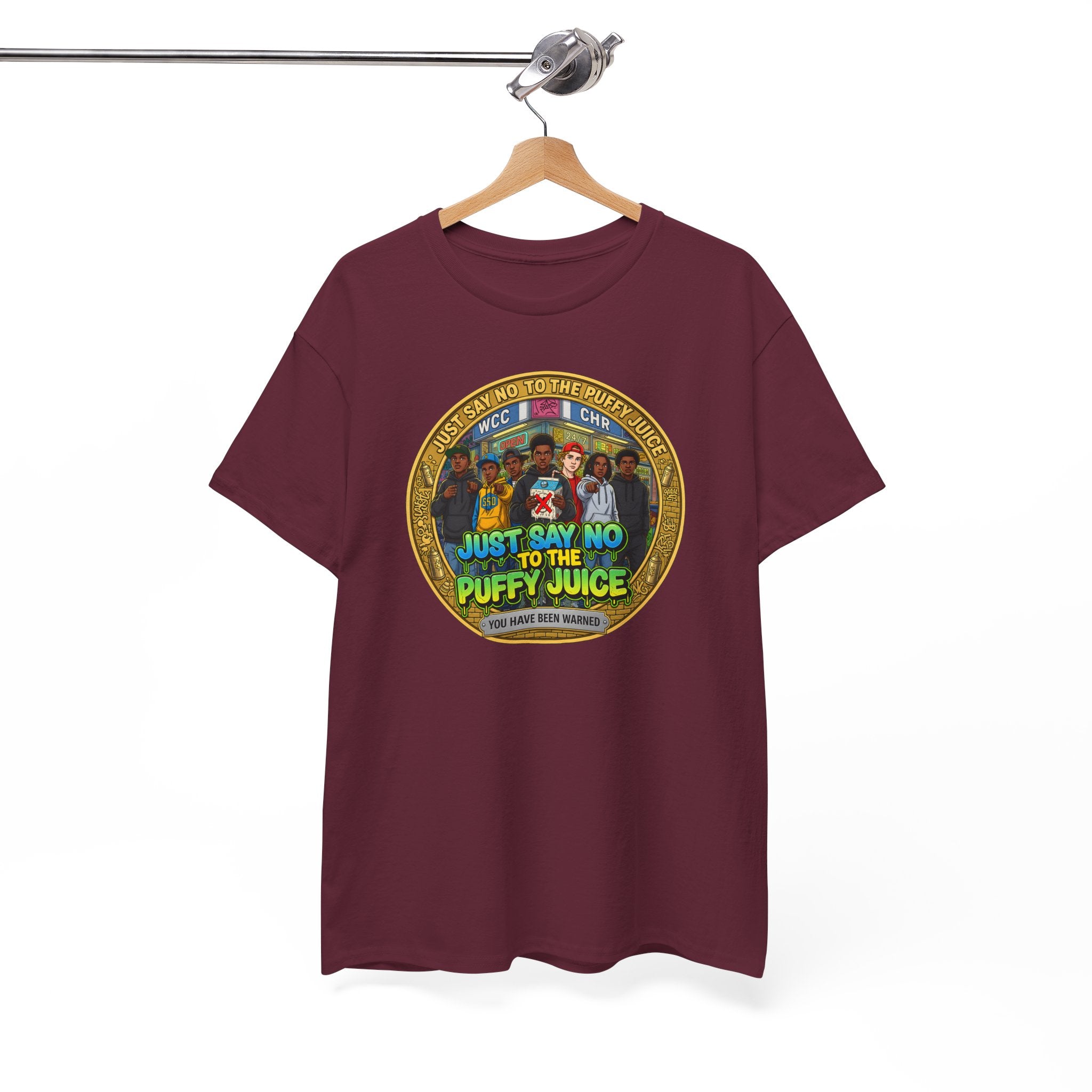 T-Shirt — "Just Say No to the Puffy Juice" Retro Anti-Vape Graphic Tee