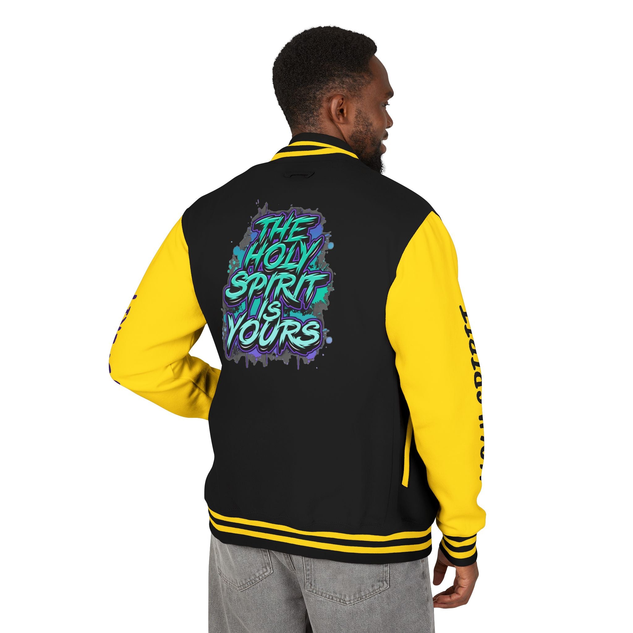 Letterman Jacket — "The Holy Spirit Is Yours" Graphic