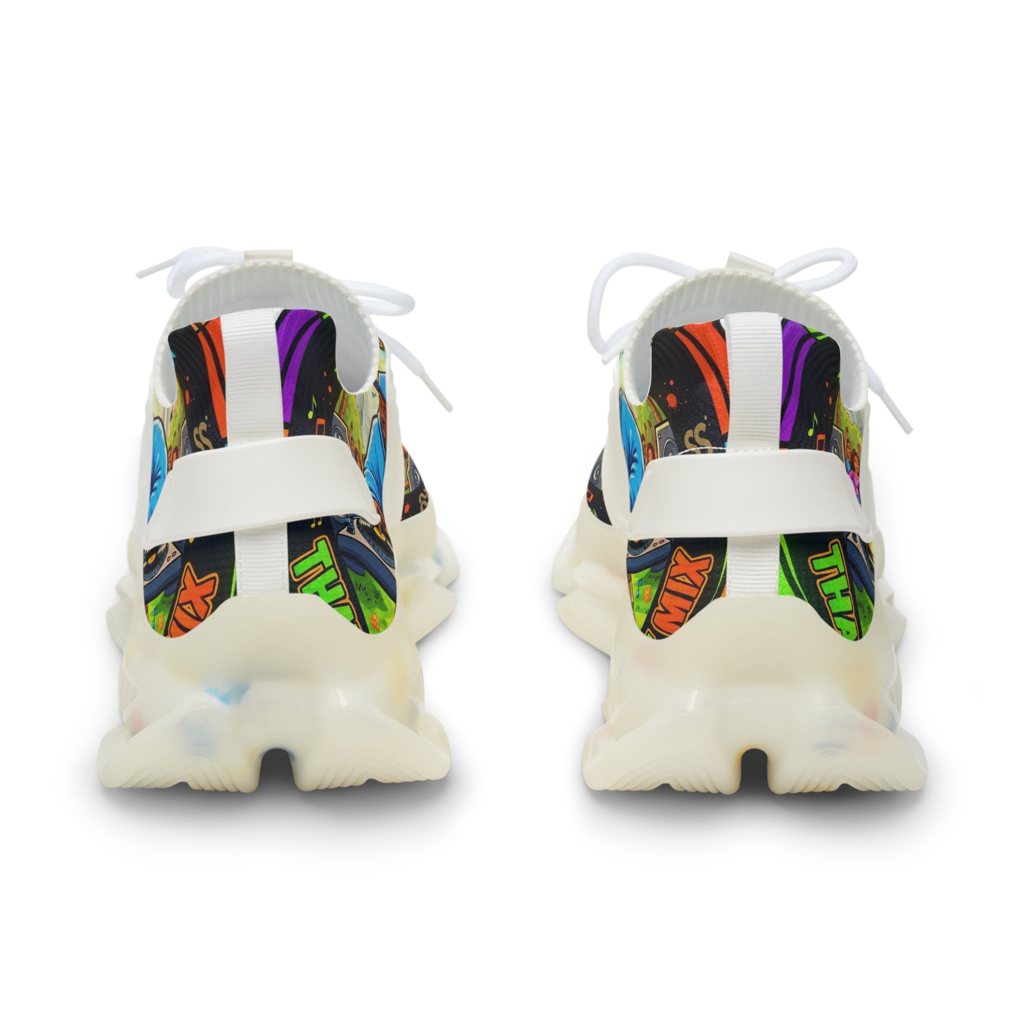 Men's Graphic Mesh Sneakers — " Lets Do It DJ" Colorful Retro DJ Street Style