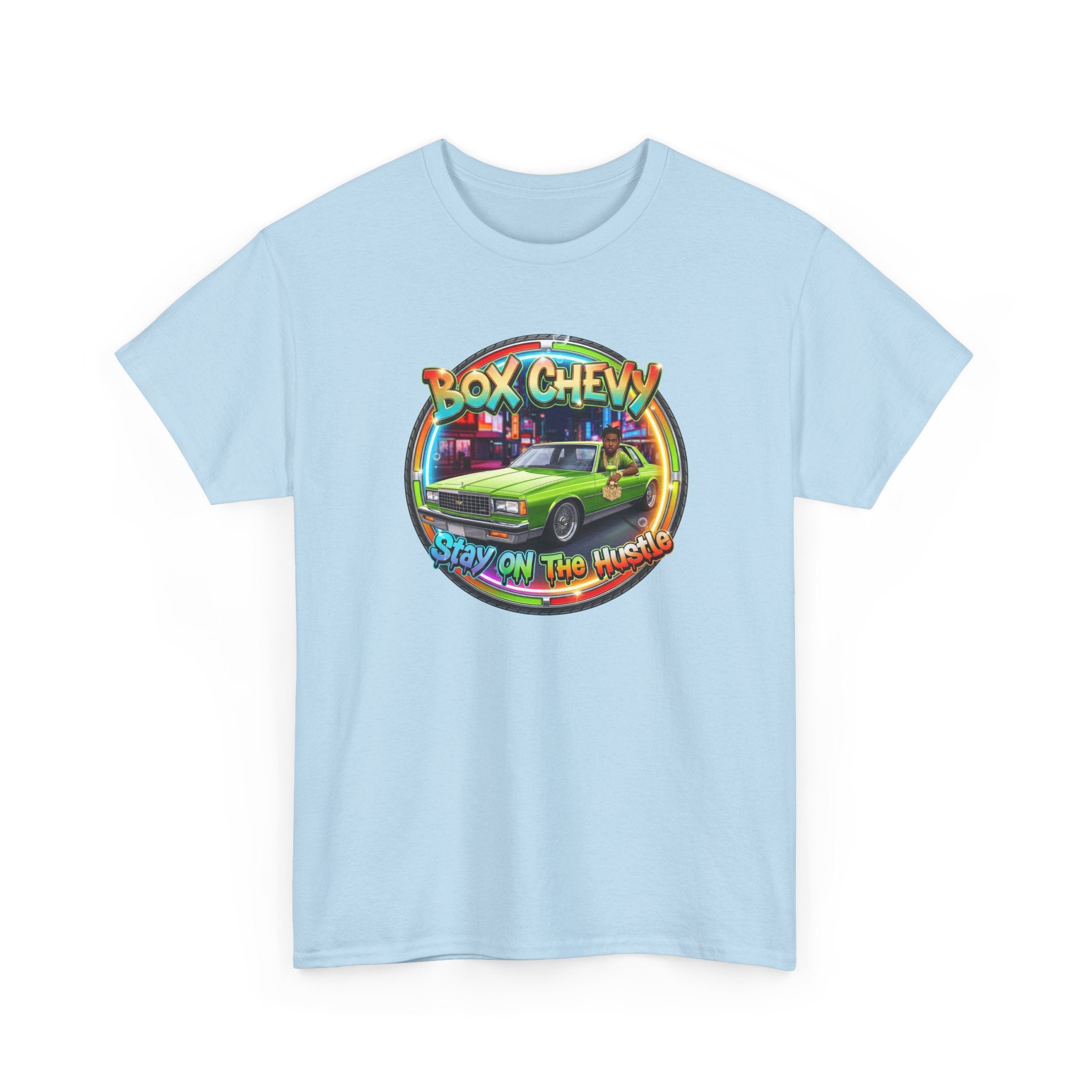 Vintage Chevy Truck Tee — "Box Chevy Stay On The Hustle" Retro Car Graphic Shirt