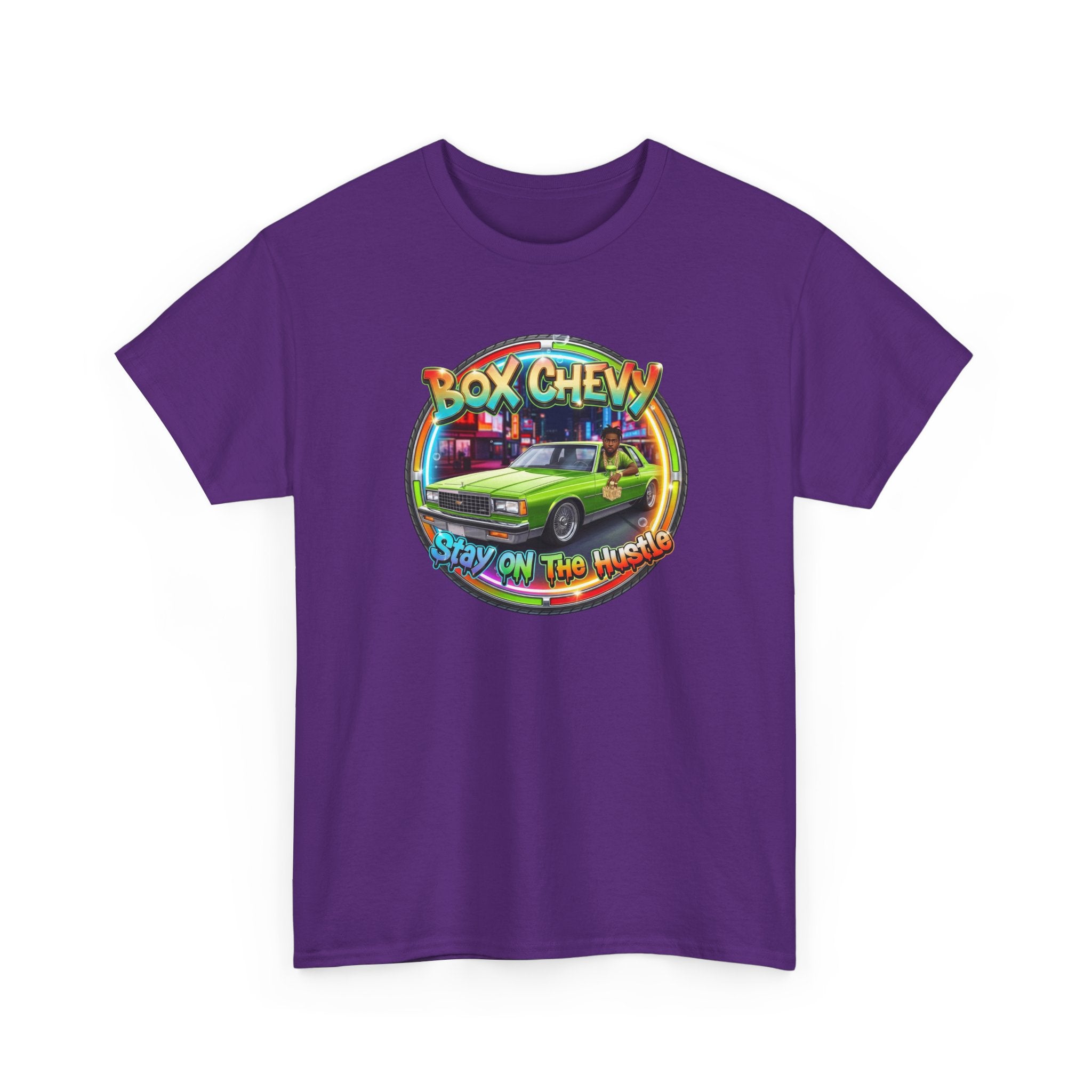 Vintage Chevy Truck Tee — "Box Chevy Stay On The Hustle" Retro Car Graphic Shirt