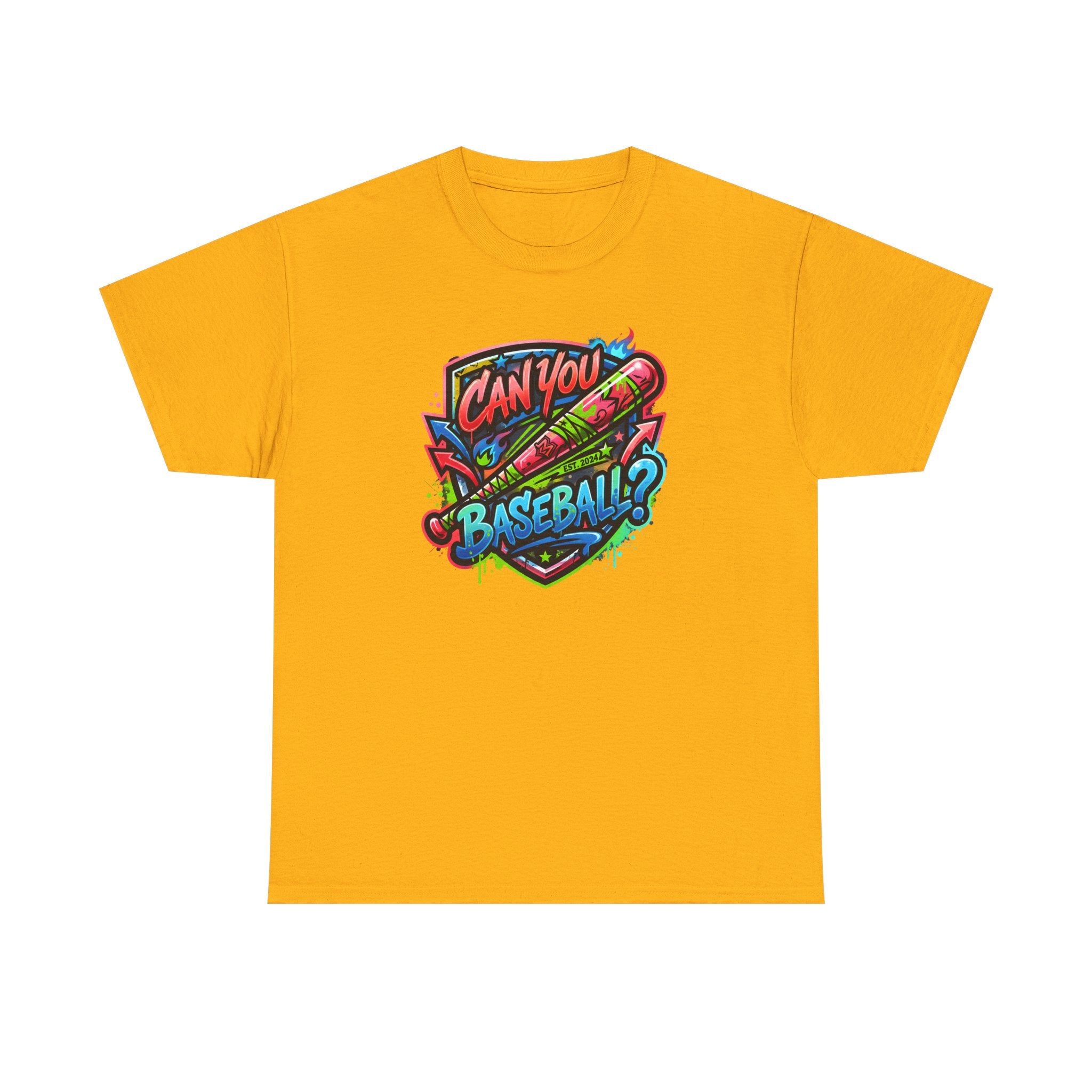 Can You Baseball? T-Shirt — Colorful Retro Baseball Graphic Tee