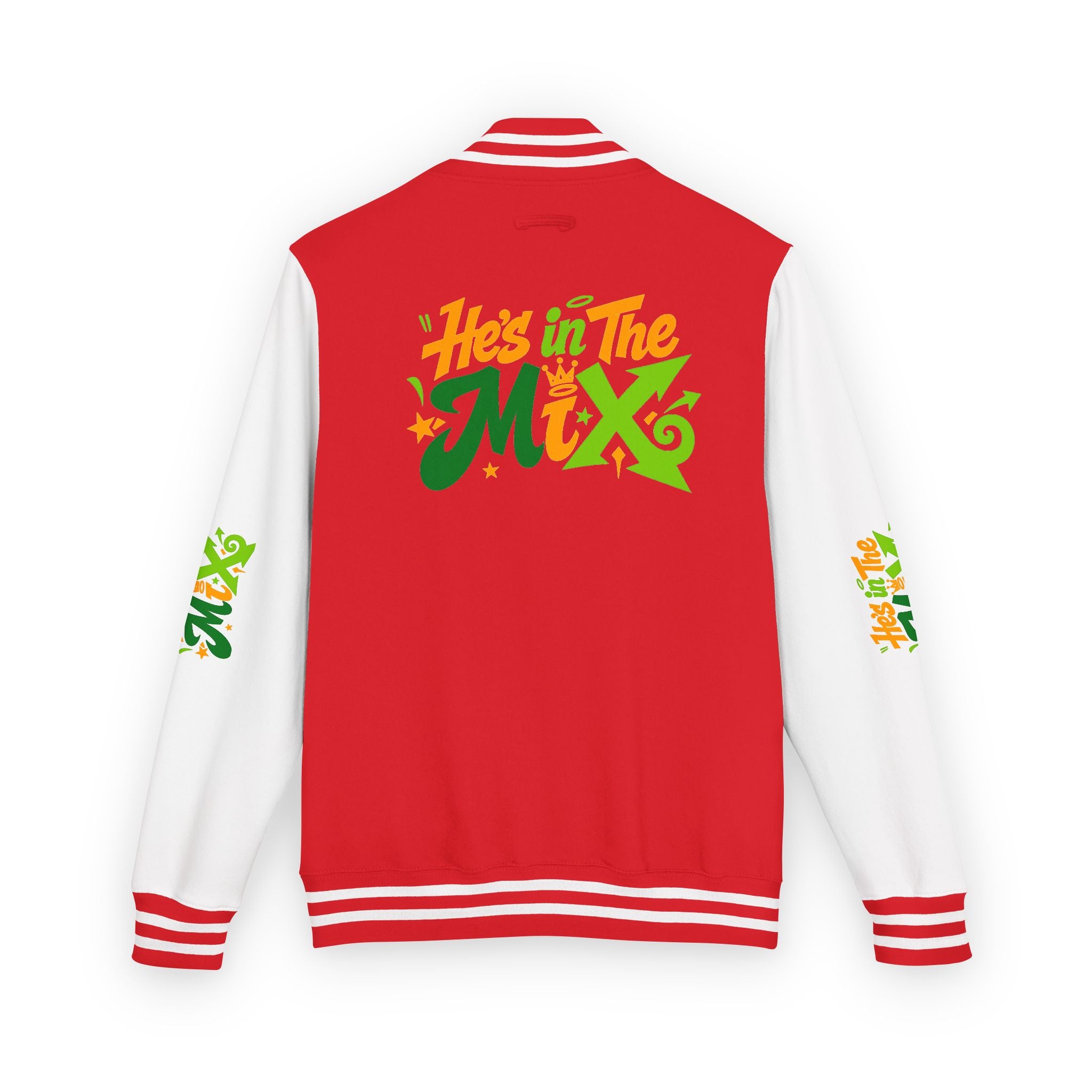 Letterman Jacket - "He's in the Mix" Retro Graffiti Varsity Jacket