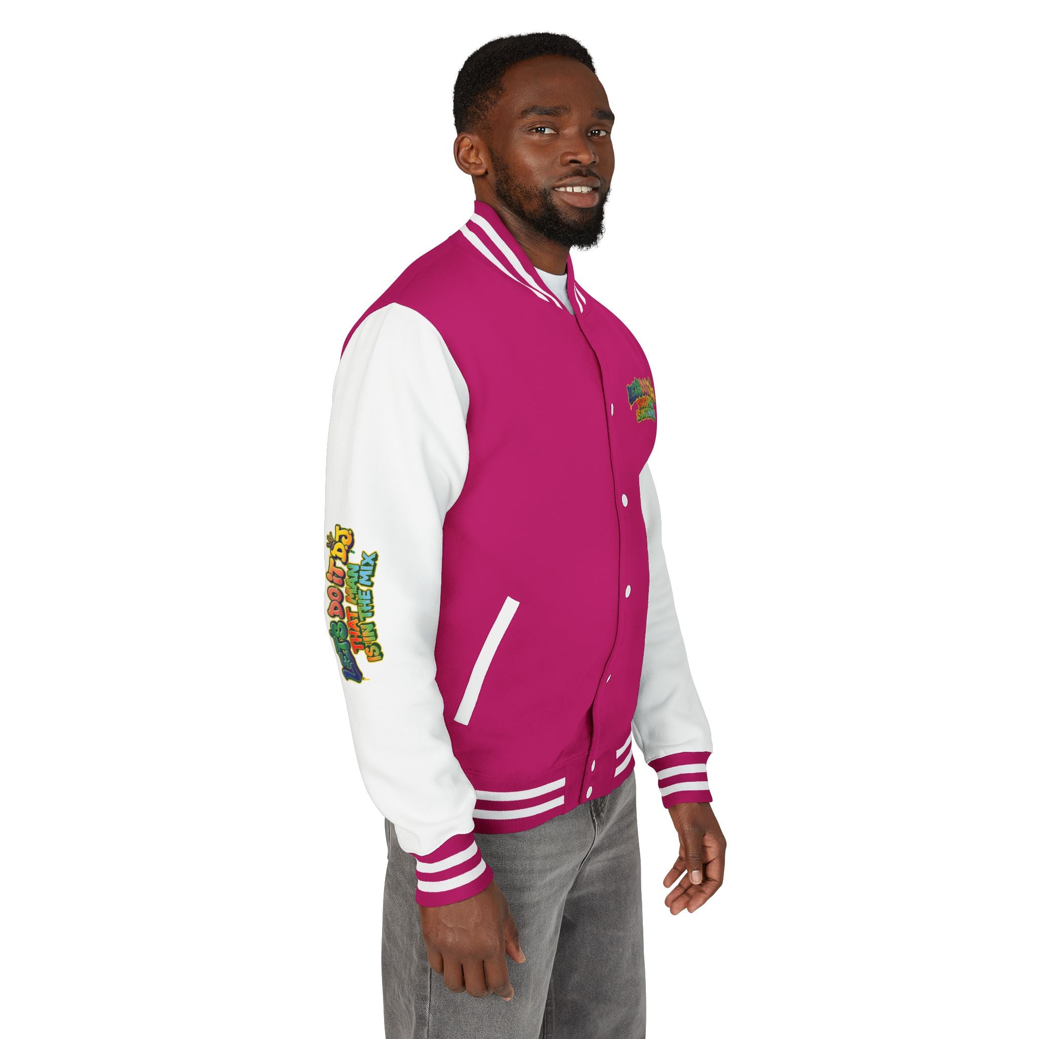 Letterman Jacket — 'Let's Do It' DJ Graphic Varsity Jacket