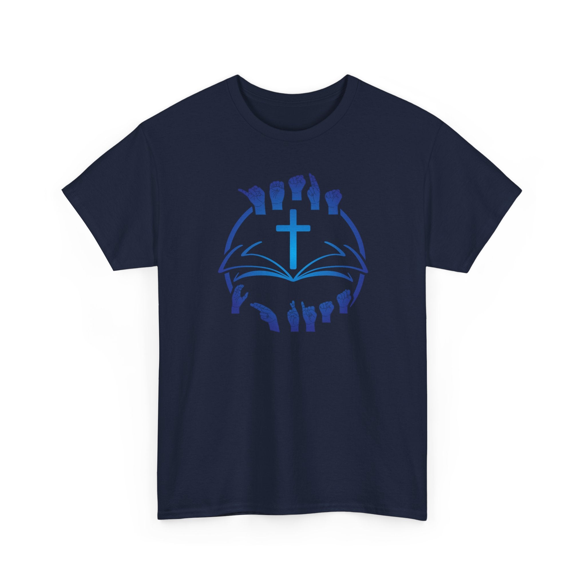 "Christian Bible Cross Sign Language "T-Shirt — Faith Prayer Hands Tee