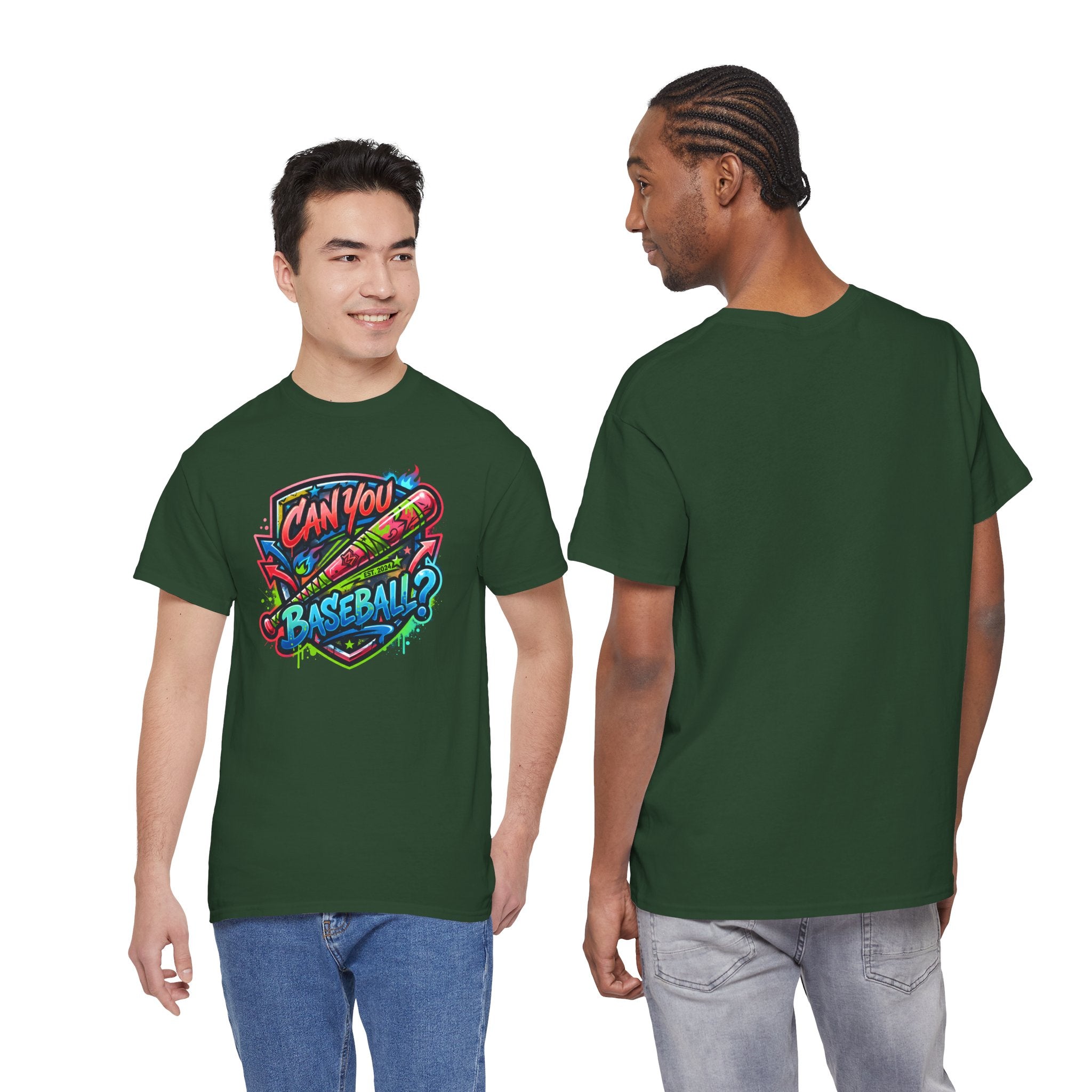 Can You Baseball? T-Shirt — Colorful Retro Baseball Graphic Tee