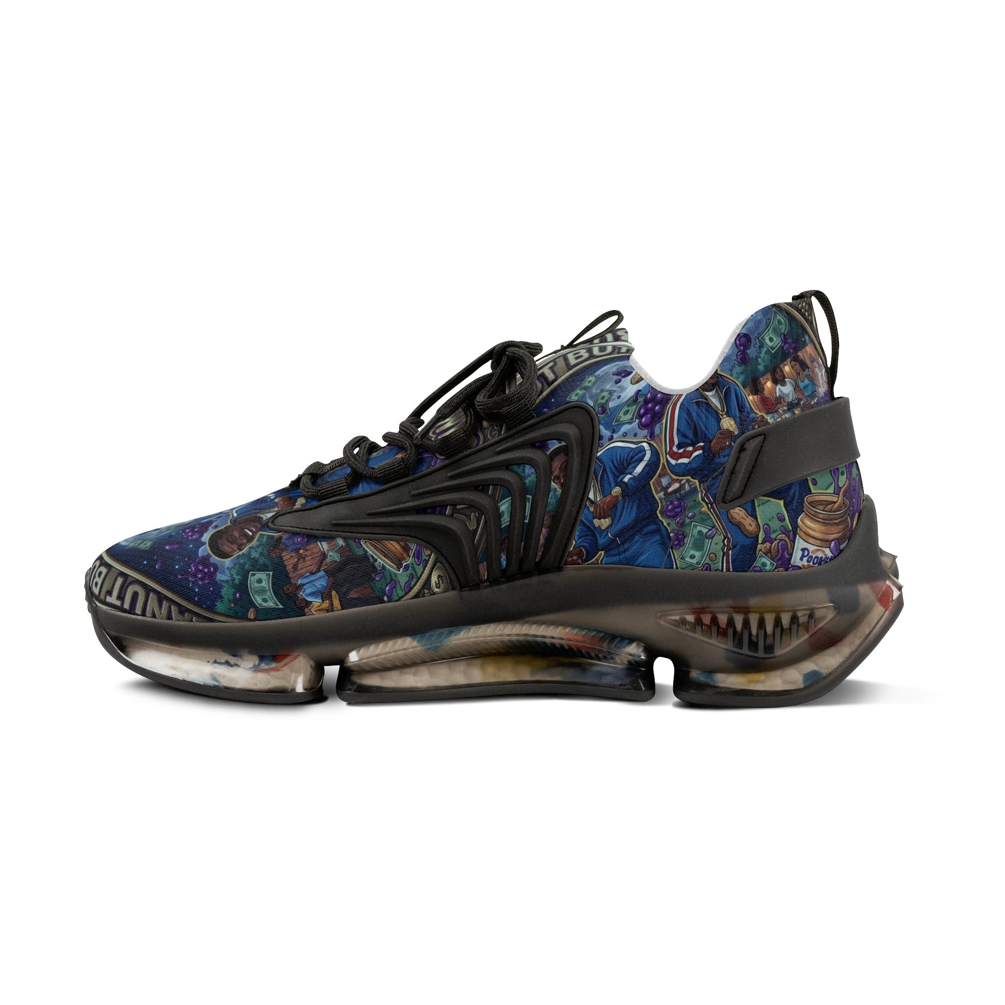 Men's Mesh Sneakers — "Peanut Butter Jelly"Cosmic Blue Graphic Athletic Shoes