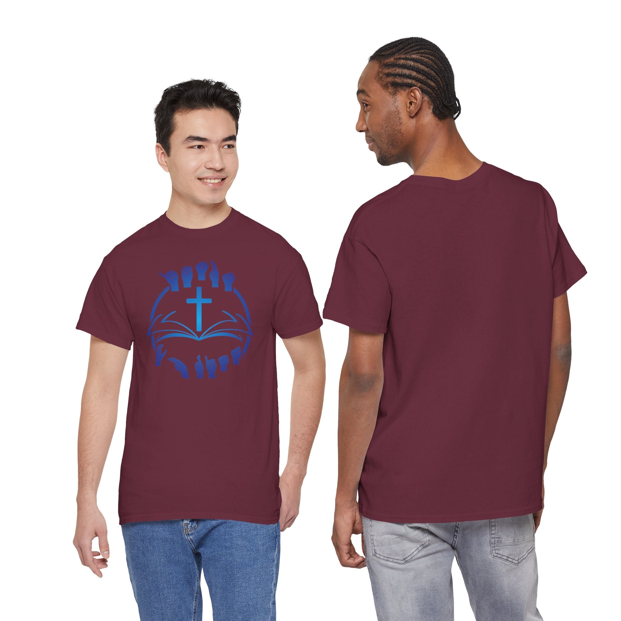"Christian Bible Cross Sign Language "T-Shirt — Faith Prayer Hands Tee