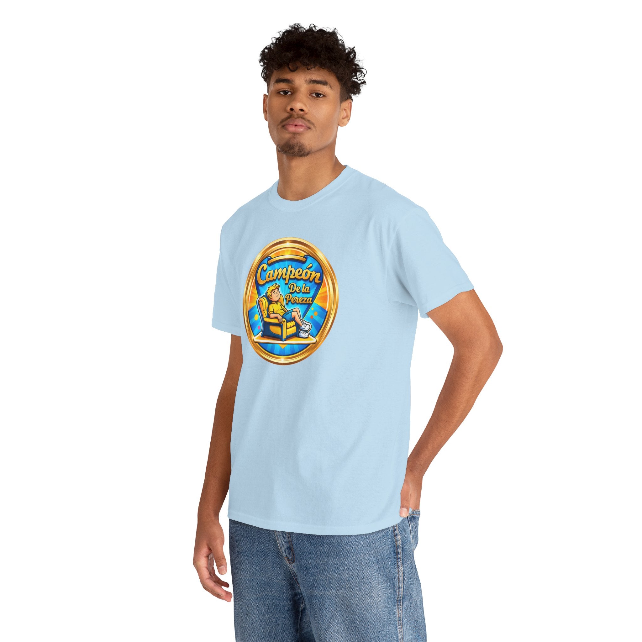"Campeón De La Pereza" Tee — Gold Badge Adventure T‑Shirt