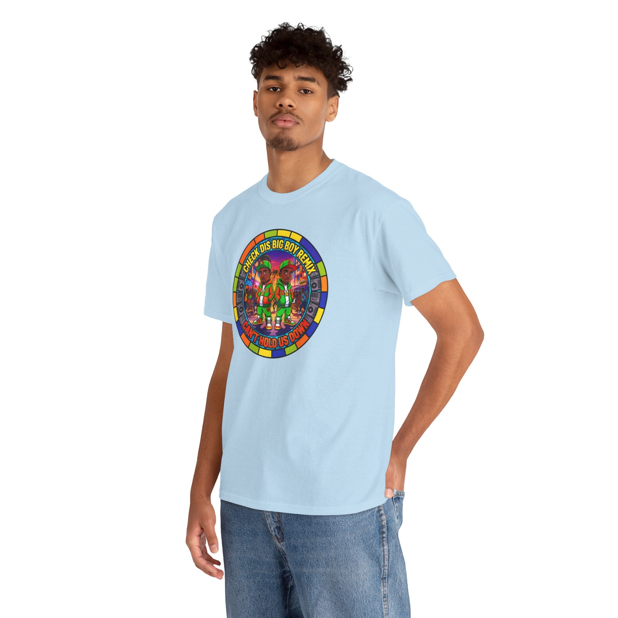 T-Shirt — "Check Dis Big Boy Remix" Colorful Cartoon Grap6hic Tee