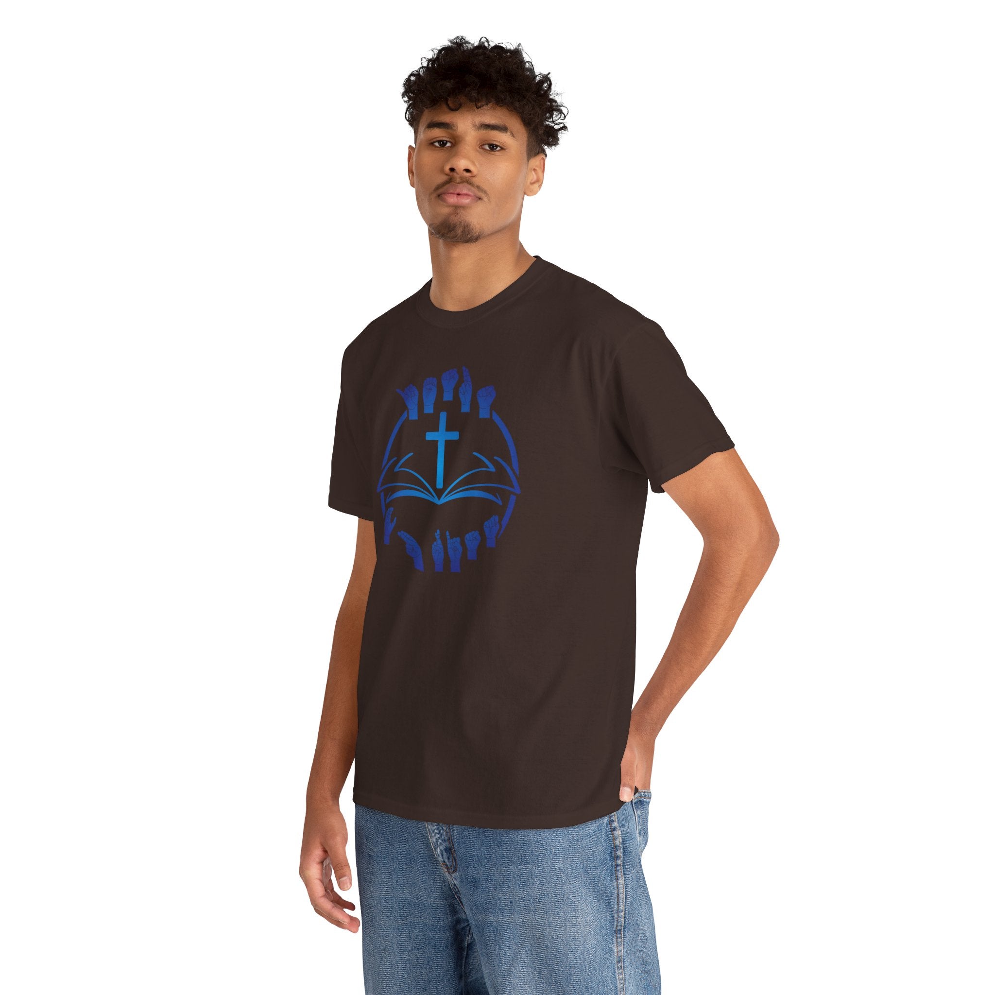 "Christian Bible Cross Sign Language "T-Shirt — Faith Prayer Hands Tee