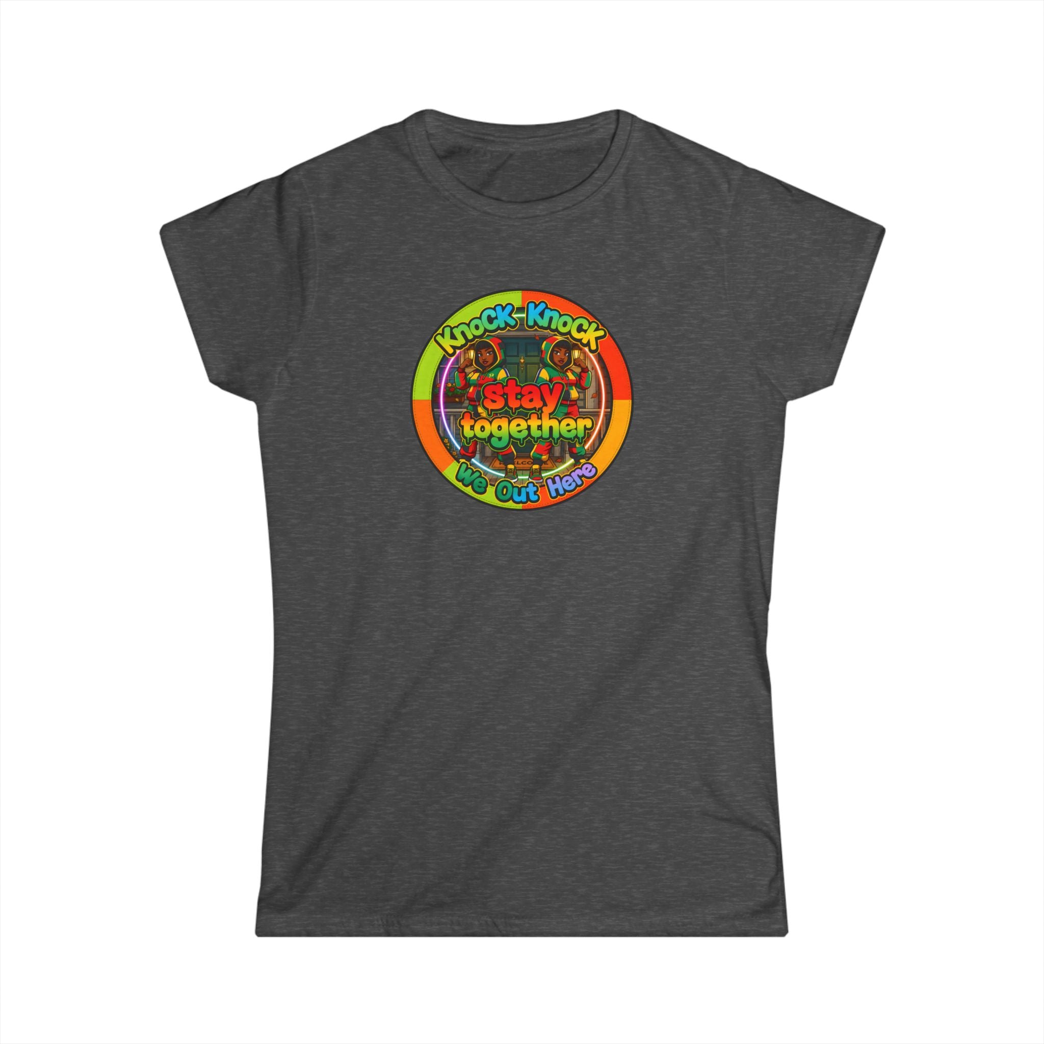 T‑Shirt — 'Knock Knock Stay Together' Retro Color Wheel Graphic Tee