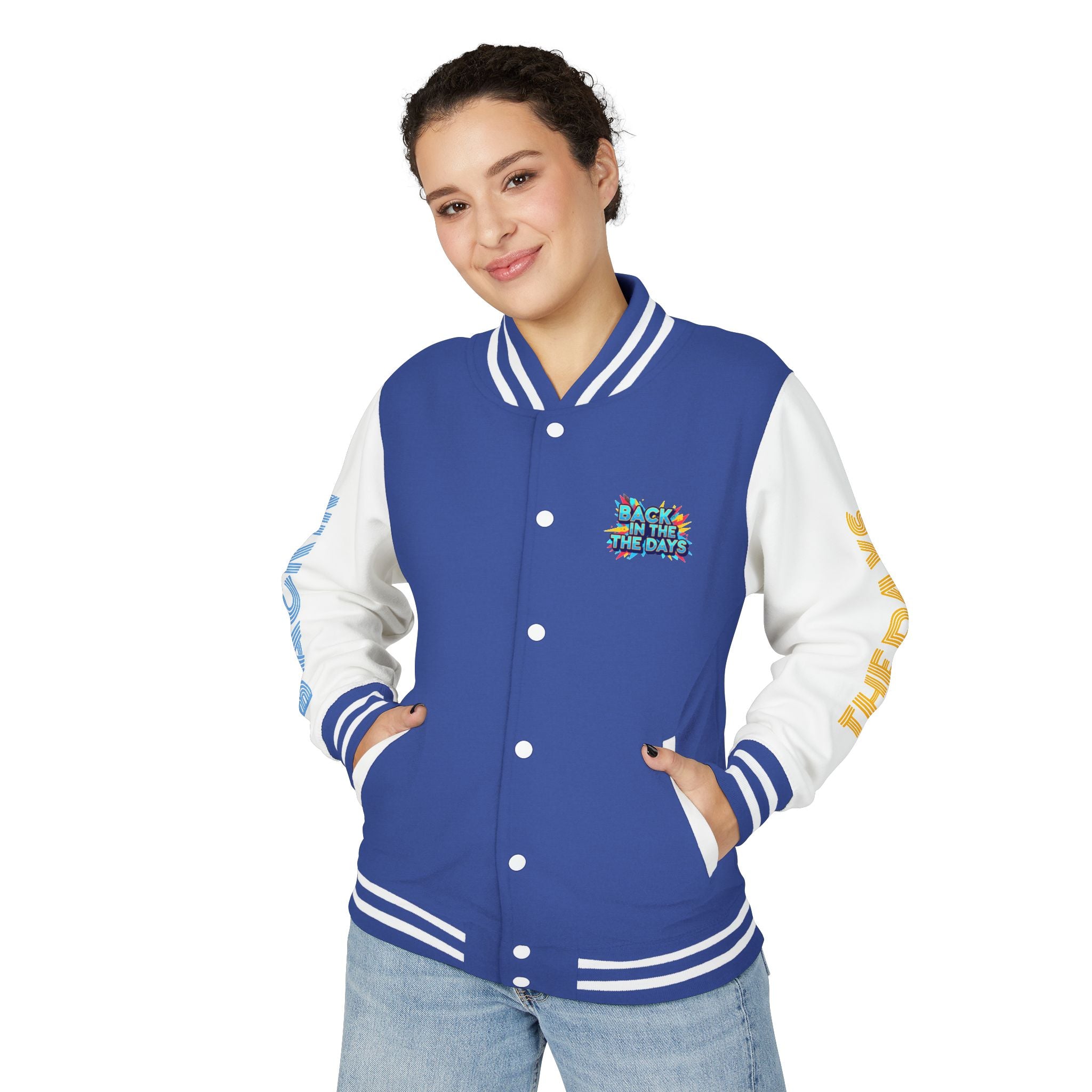 Letterman Jacket — "Back in the Days" Retro Graphic Bomber