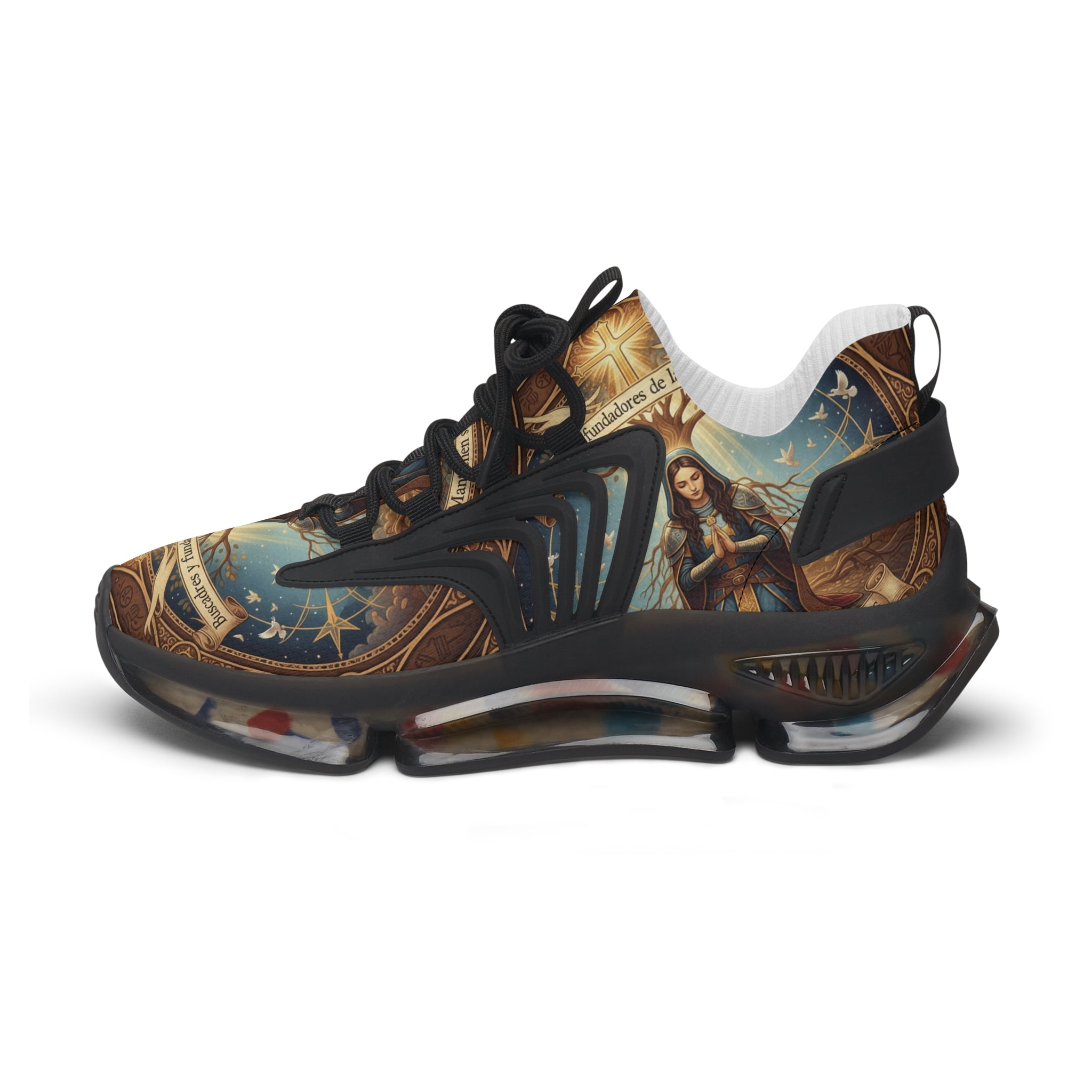 Women's Mesh Sneakers —" Buscadres y Fundadores De La Verdad Suprima"Inspirational Jesus Graphic Women’s Athletic Shoes
