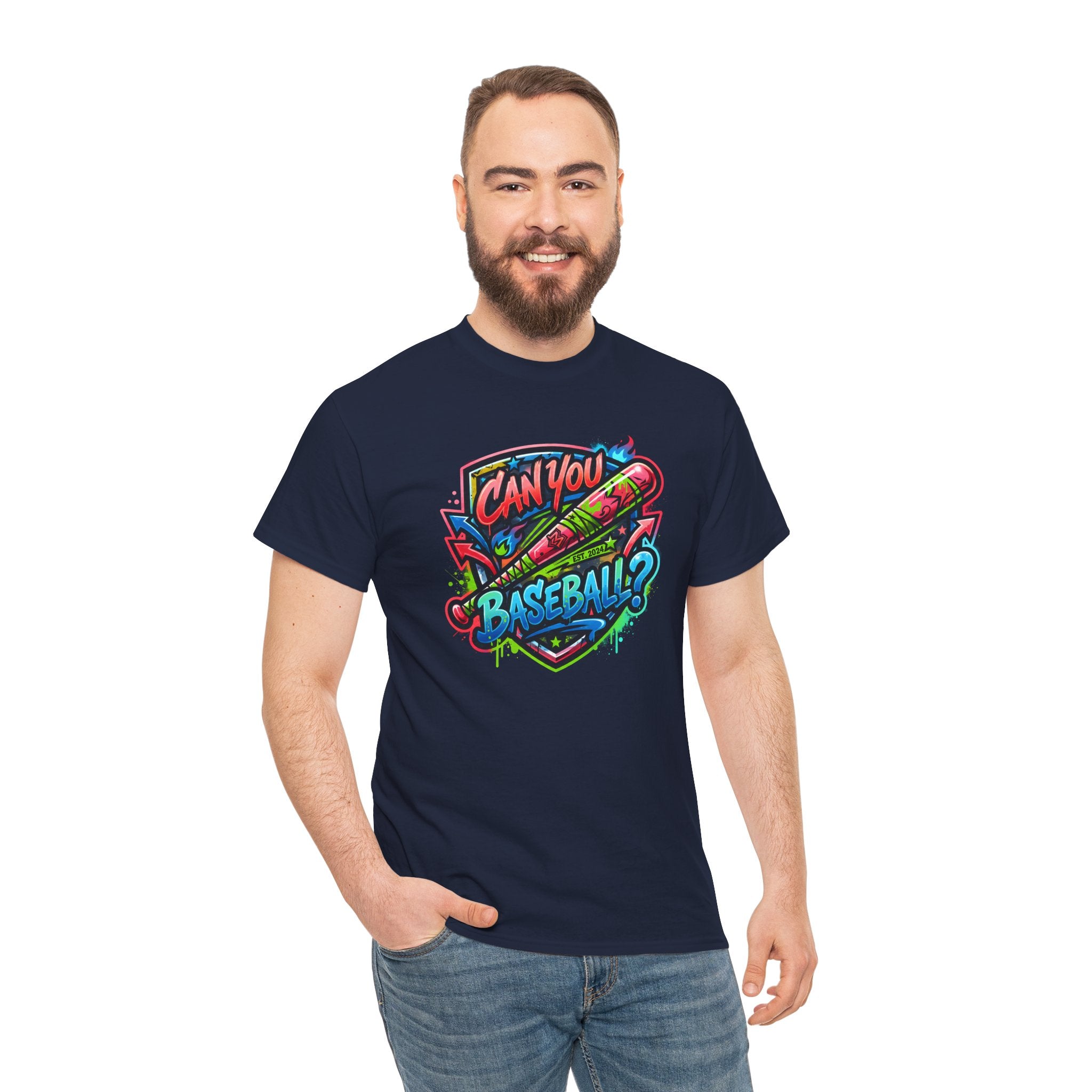 Can You Baseball? T-Shirt — Colorful Retro Baseball Graphic Tee