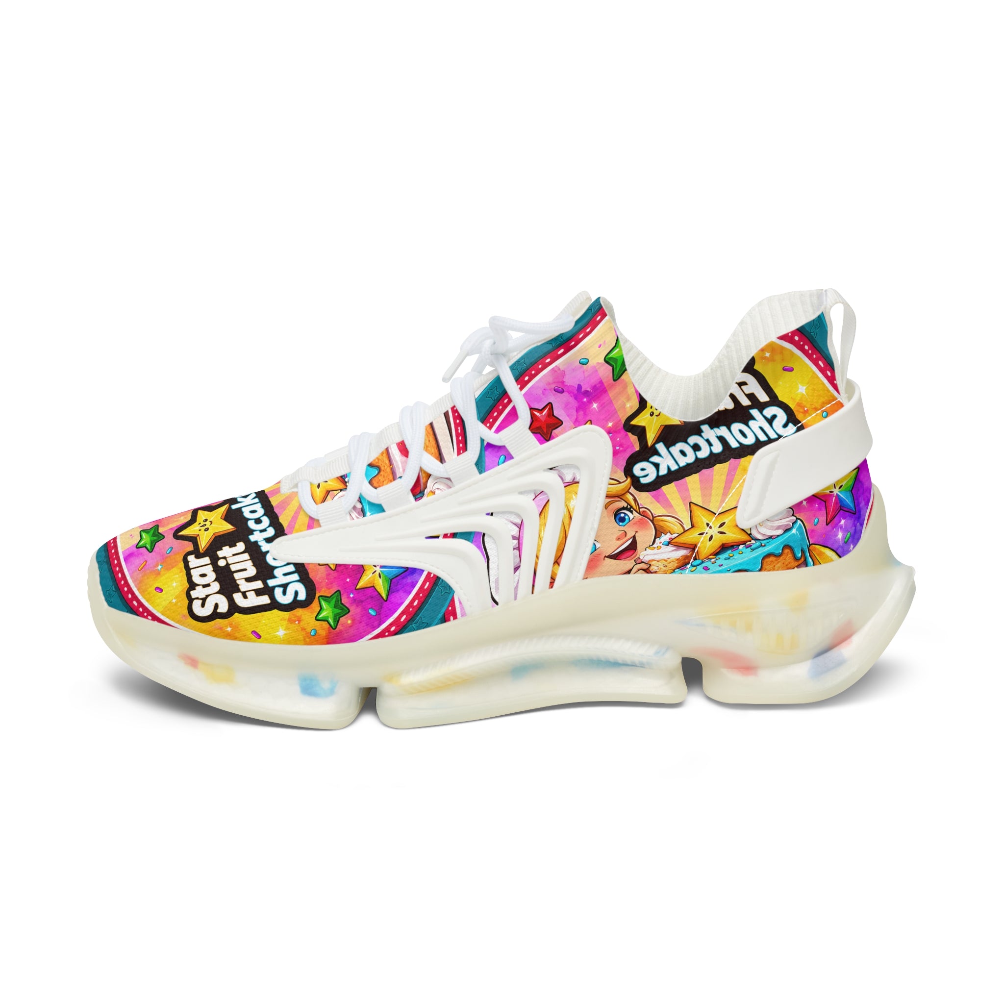 Mesh Sneakers — Colorful 'Star Fruit Shortcake' Anime Runner for Women