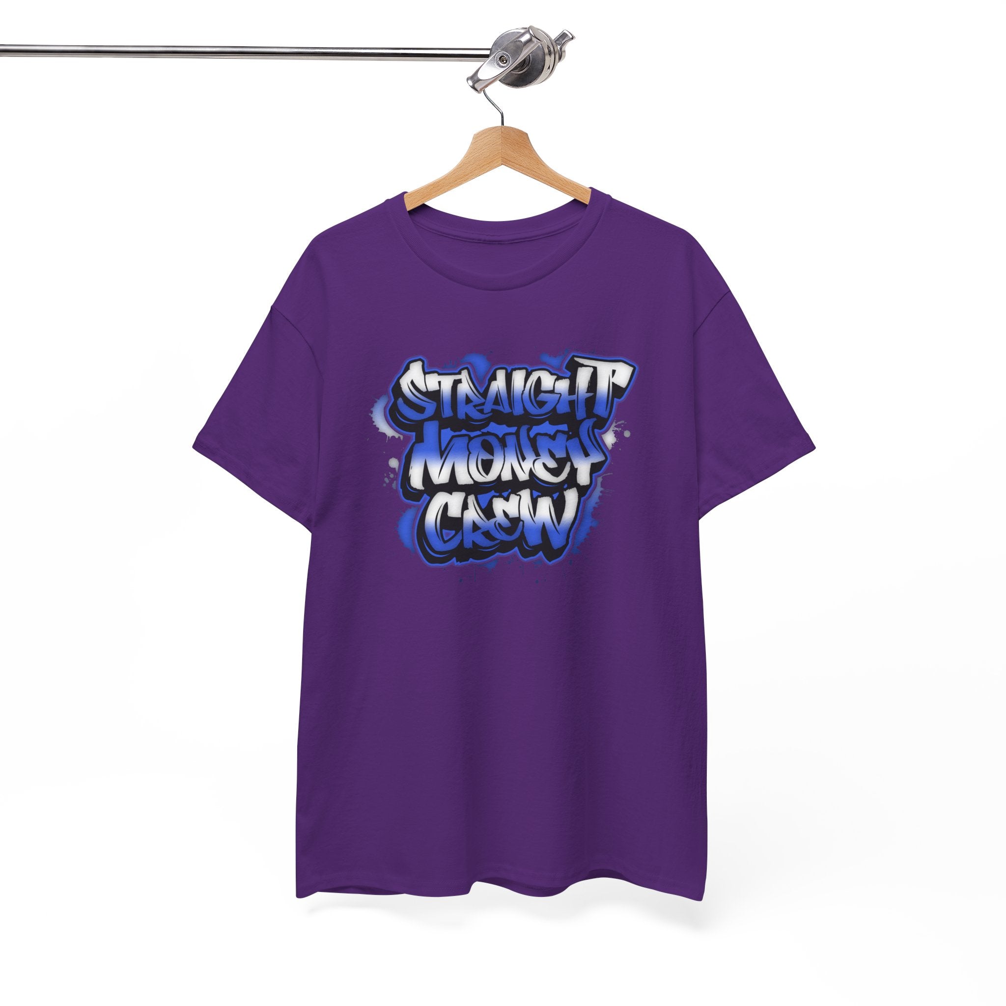 T-Shirt — "Stackin' Money Crew" Blue Graffiti Graphic Tee